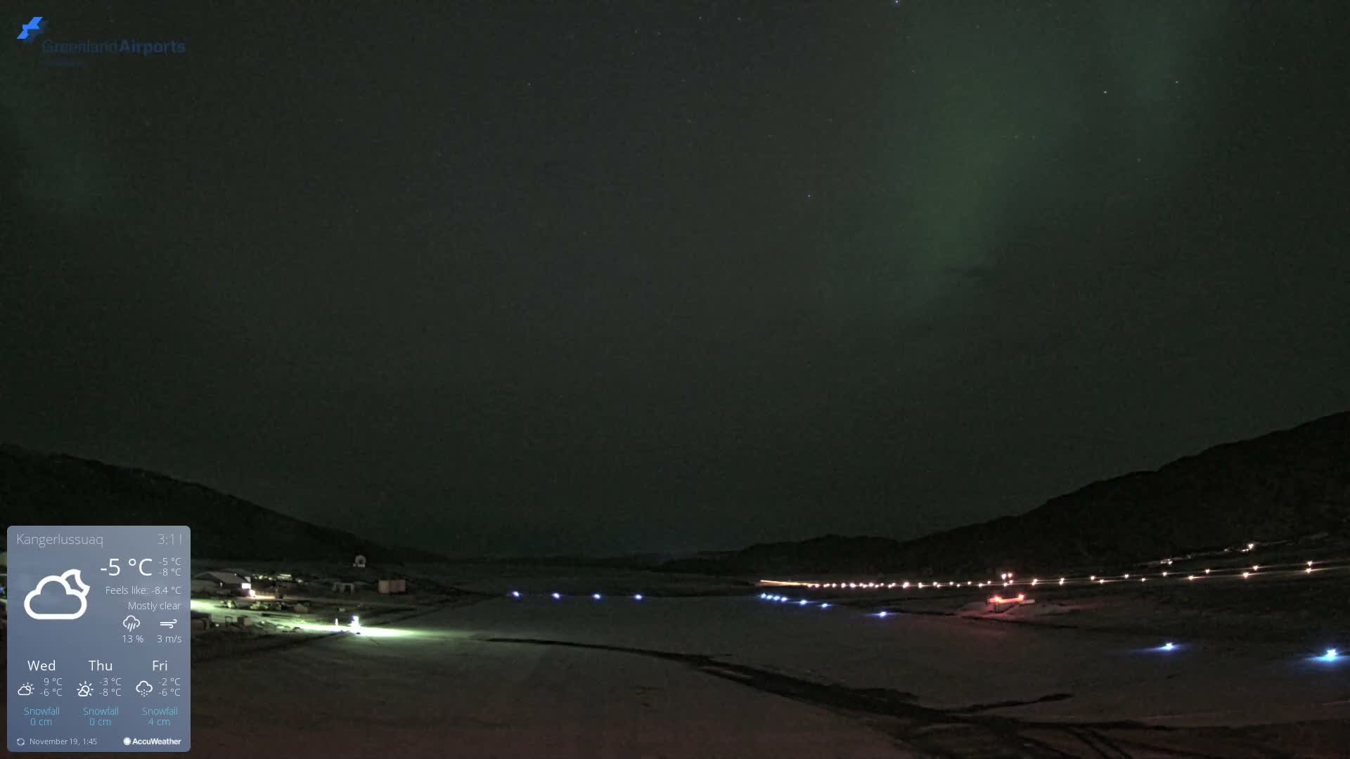 Kangerlussuaq Village & Kangerlussuaq Sondre Stromfjord Airport West Towards View Live Cam SFJ/BGSF - Kangerlussuaq, Qeqqata, Greenland, Denmark