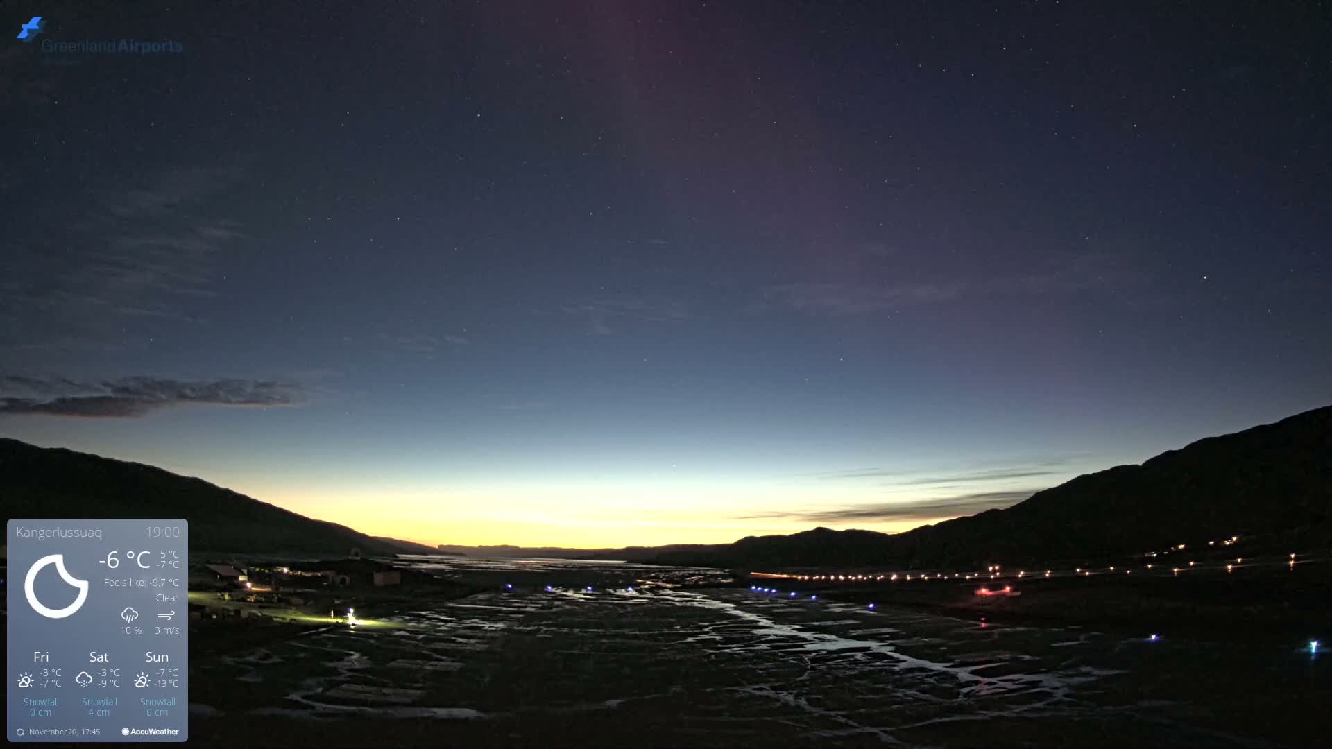 Kangerlussuaq Village & Kangerlussuaq Sondre Stromfjord Airport West Towards View Live Cam SFJ/BGSF - Kangerlussuaq, Qeqqata, Greenland, Denmark