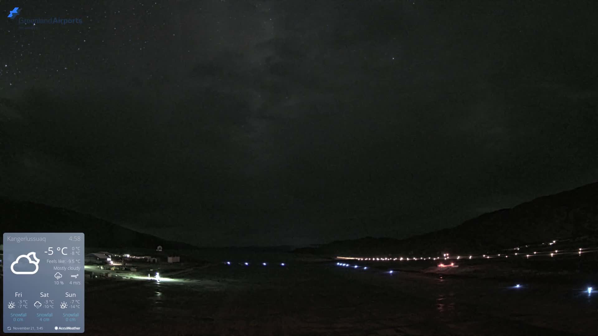 Kangerlussuaq Village & Kangerlussuaq Sondre Stromfjord Airport West Towards View Live Cam SFJ/BGSF - Kangerlussuaq, Qeqqata, Greenland, Denmark