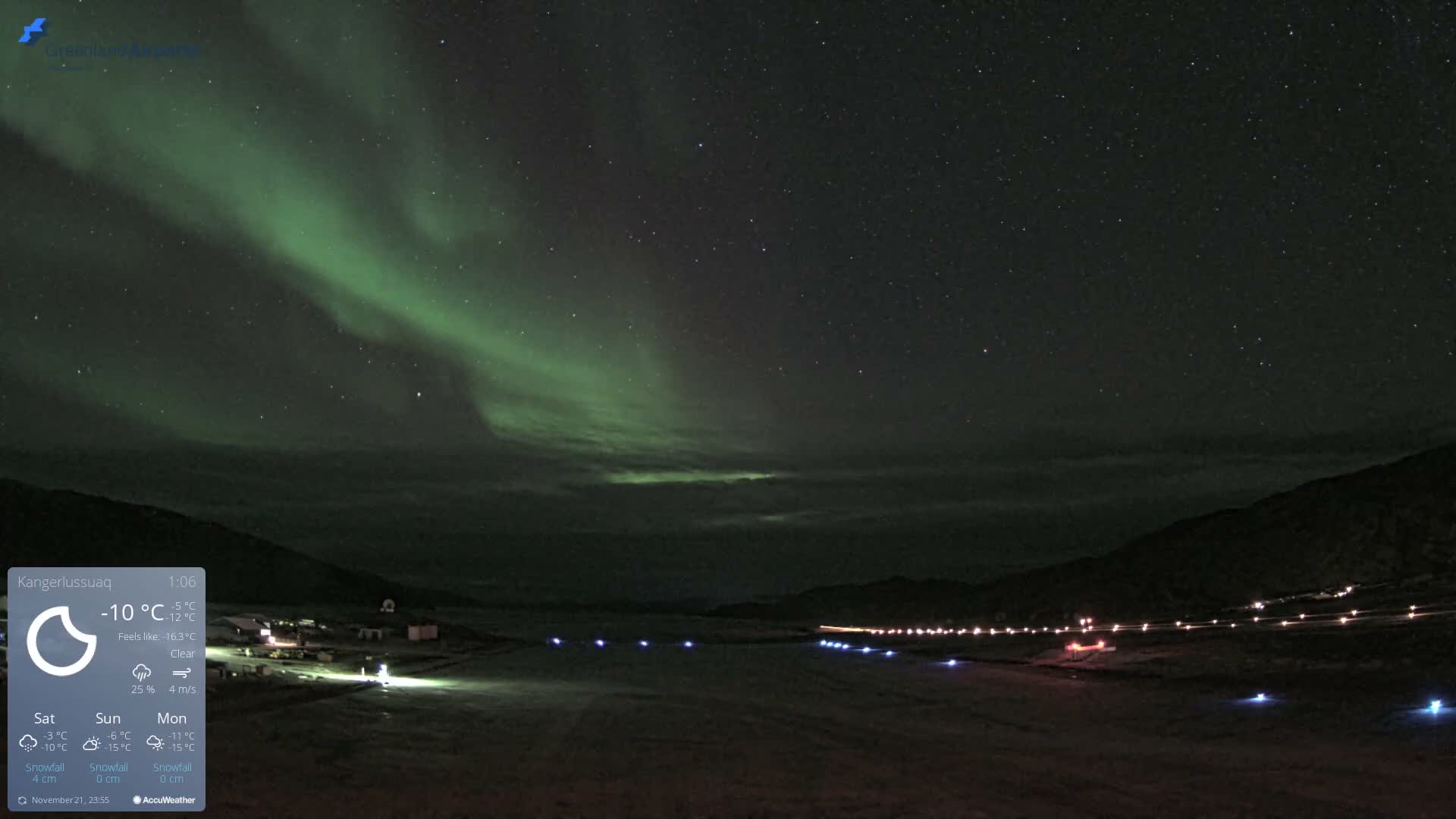 Kangerlussuaq Village & Kangerlussuaq Sondre Stromfjord Airport West Towards View Live Cam SFJ/BGSF - Kangerlussuaq, Qeqqata, Greenland, Denmark