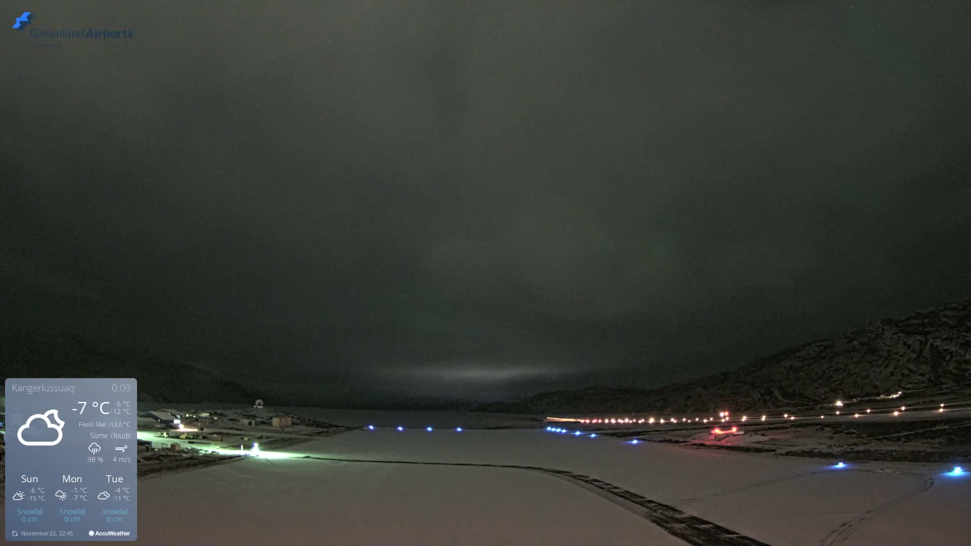 Kangerlussuaq Village & Kangerlussuaq Sondre Stromfjord Airport West Towards View Live Cam SFJ/BGSF - Kangerlussuaq, Qeqqata, Greenland, Denmark
