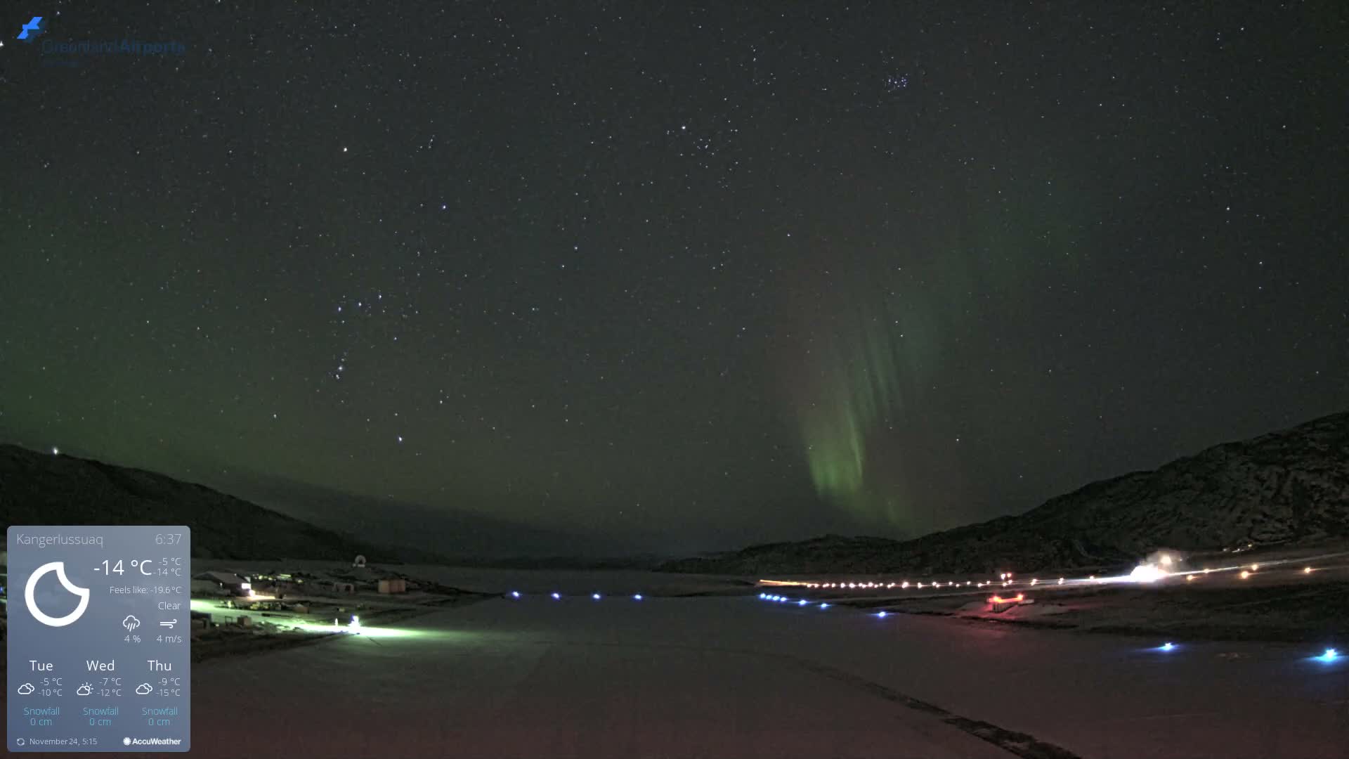 Kangerlussuaq Village & Kangerlussuaq Sondre Stromfjord Airport West Towards View Live Cam SFJ/BGSF - Kangerlussuaq, Qeqqata, Greenland, Denmark