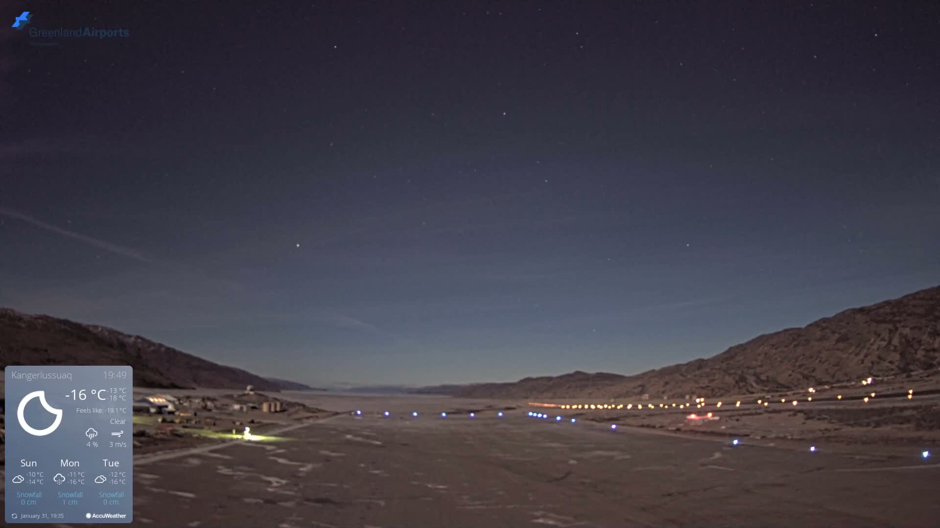 Kangerlussuaq Village & Kangerlussuaq Sondre Stromfjord Airport West Towards View Live Cam SFJ/BGSF - Kangerlussuaq, Qeqqata, Greenland, Denmark