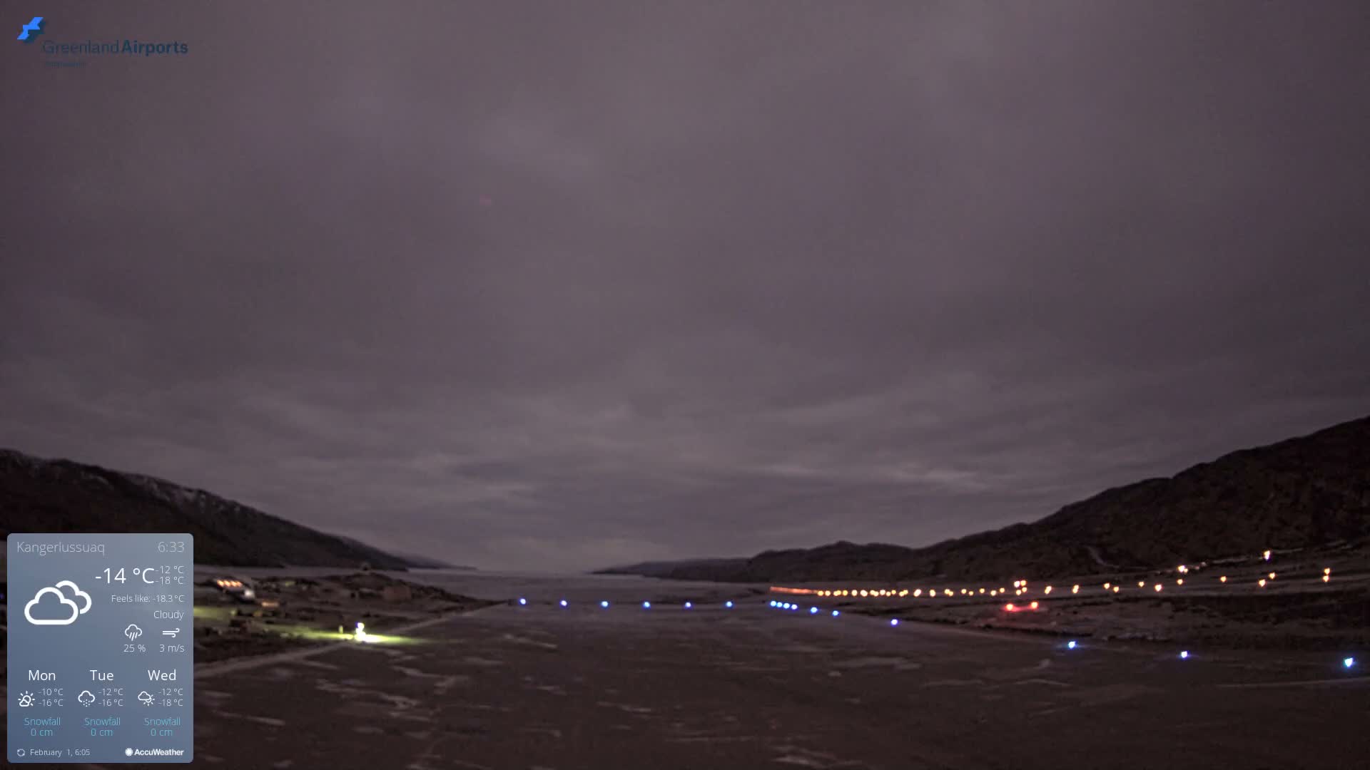 Kangerlussuaq Village & Kangerlussuaq Sondre Stromfjord Airport West Towards View Live Cam SFJ/BGSF - Kangerlussuaq, Qeqqata, Greenland, Denmark
