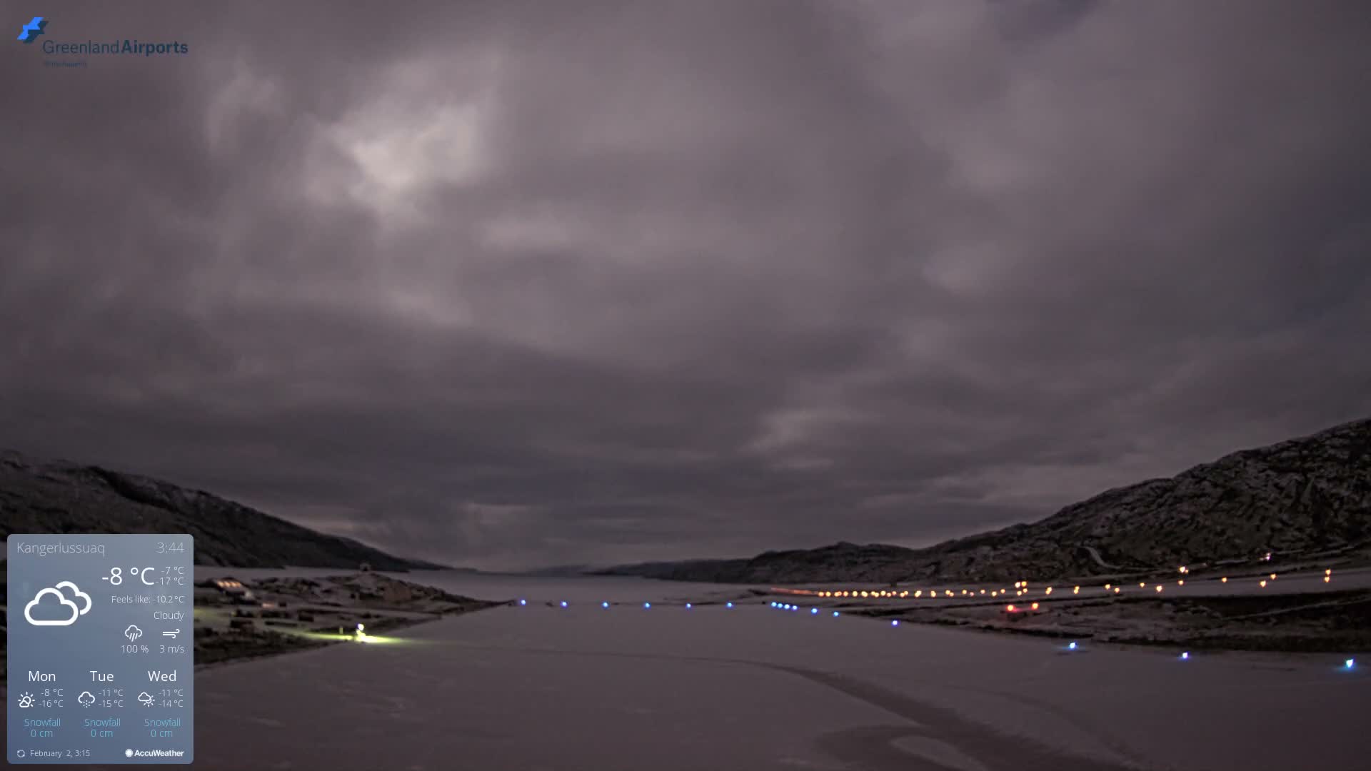 Kangerlussuaq Village & Kangerlussuaq Sondre Stromfjord Airport West Towards View Live Cam SFJ/BGSF - Kangerlussuaq, Qeqqata, Greenland, Denmark