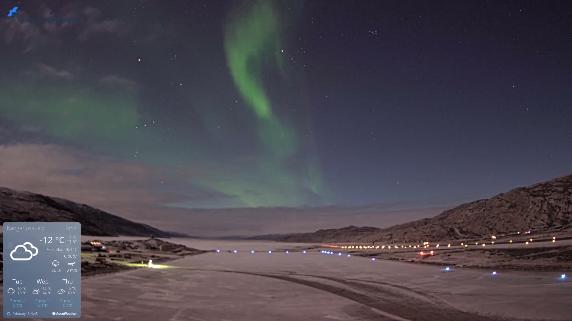 Kangerlussuaq Village & Kangerlussuaq Sondre Stromfjord Airport West Towards View Live Cam SFJ/BGSF - Kangerlussuaq, Qeqqata, Greenland, Denmark