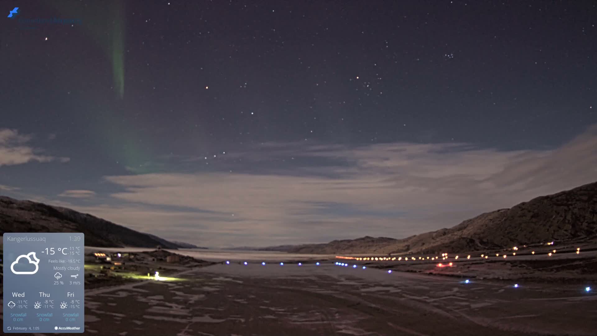 Kangerlussuaq Village & Kangerlussuaq Sondre Stromfjord Airport West Towards View Live Cam SFJ/BGSF - Kangerlussuaq, Qeqqata, Greenland, Denmark