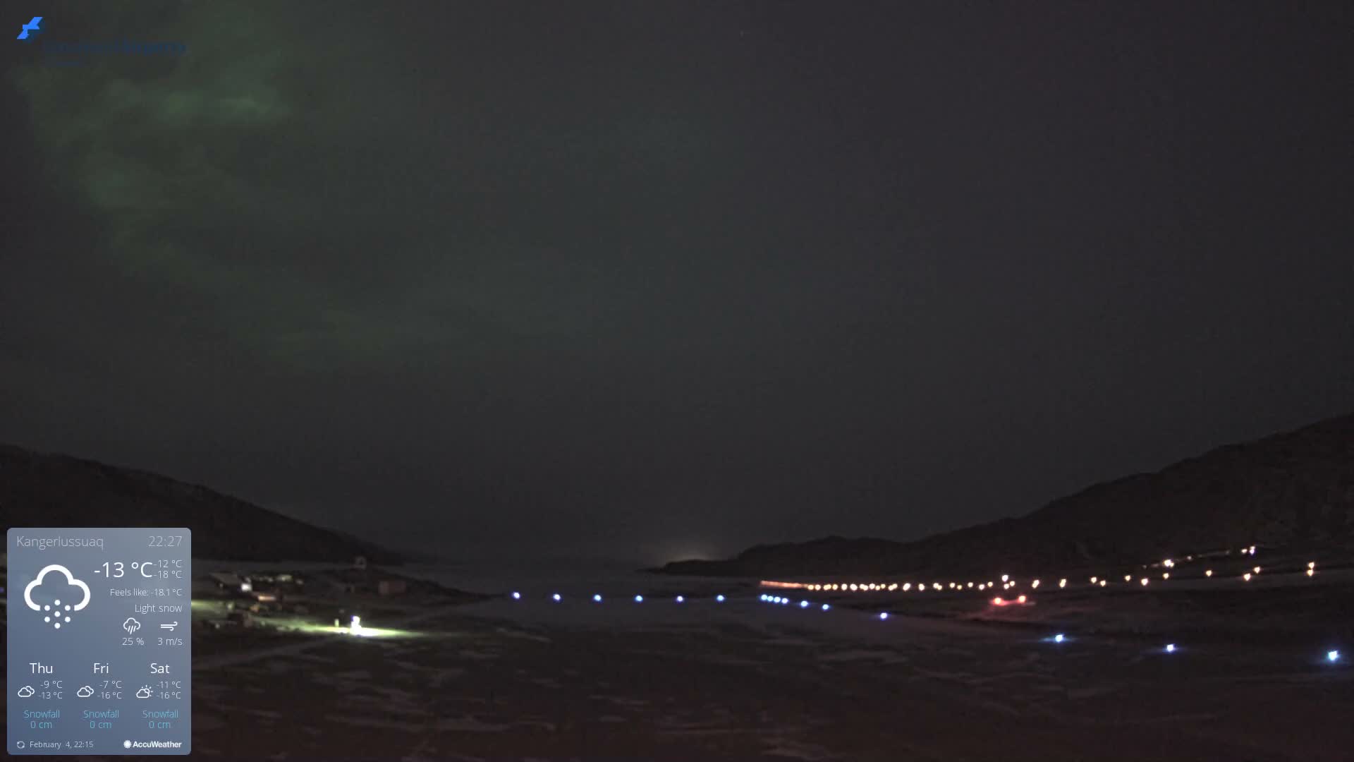 Kangerlussuaq Village & Kangerlussuaq Sondre Stromfjord Airport West Towards View Live Cam SFJ/BGSF - Kangerlussuaq, Qeqqata, Greenland, Denmark