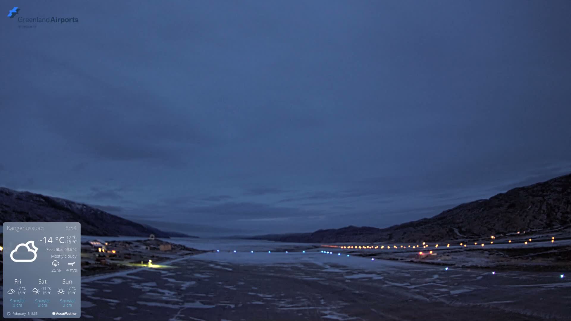 Kangerlussuaq Village & Kangerlussuaq Sondre Stromfjord Airport West Towards View Live Cam SFJ/BGSF - Kangerlussuaq, Qeqqata, Greenland, Denmark