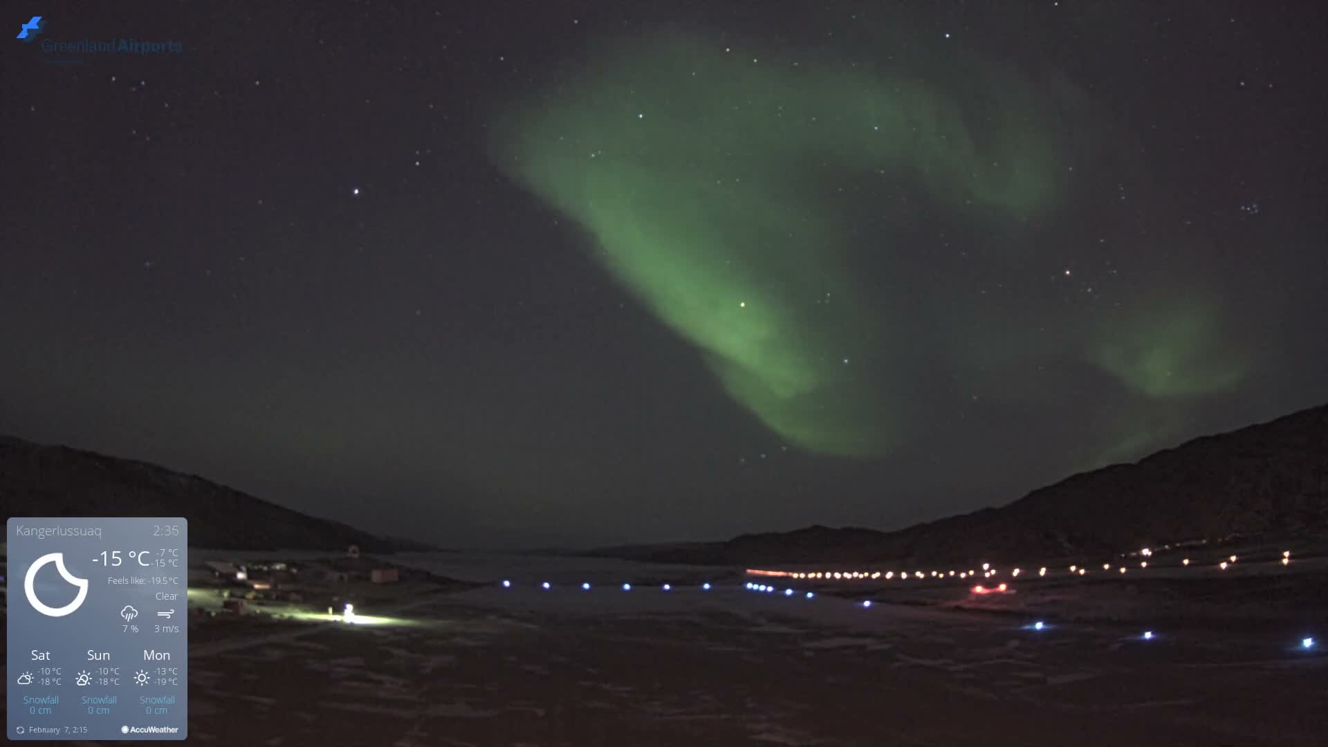 Kangerlussuaq Village & Kangerlussuaq Sondre Stromfjord Airport West Towards View Live Cam SFJ/BGSF - Kangerlussuaq, Qeqqata, Greenland, Denmark