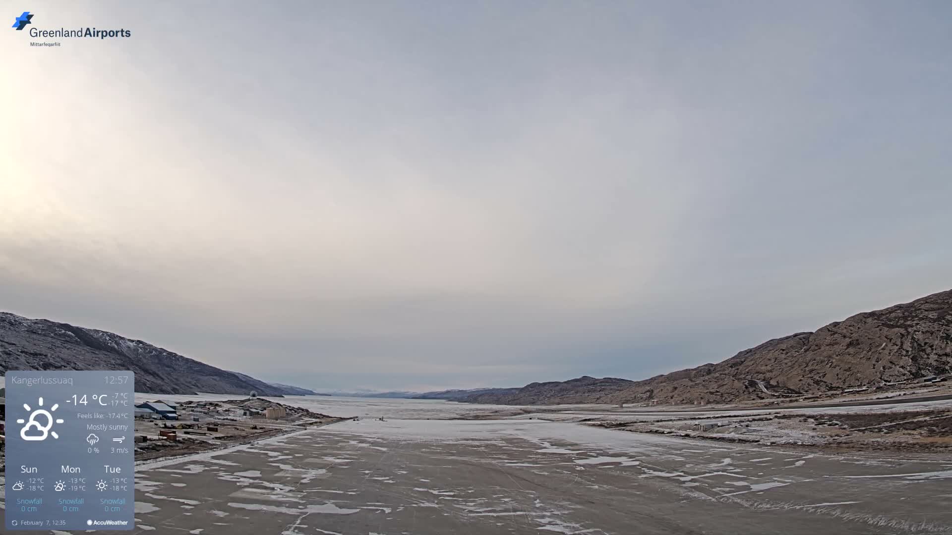 Kangerlussuaq Village & Kangerlussuaq Sondre Stromfjord Airport West Towards View Live Cam SFJ/BGSF - Kangerlussuaq, Qeqqata, Greenland, Denmark