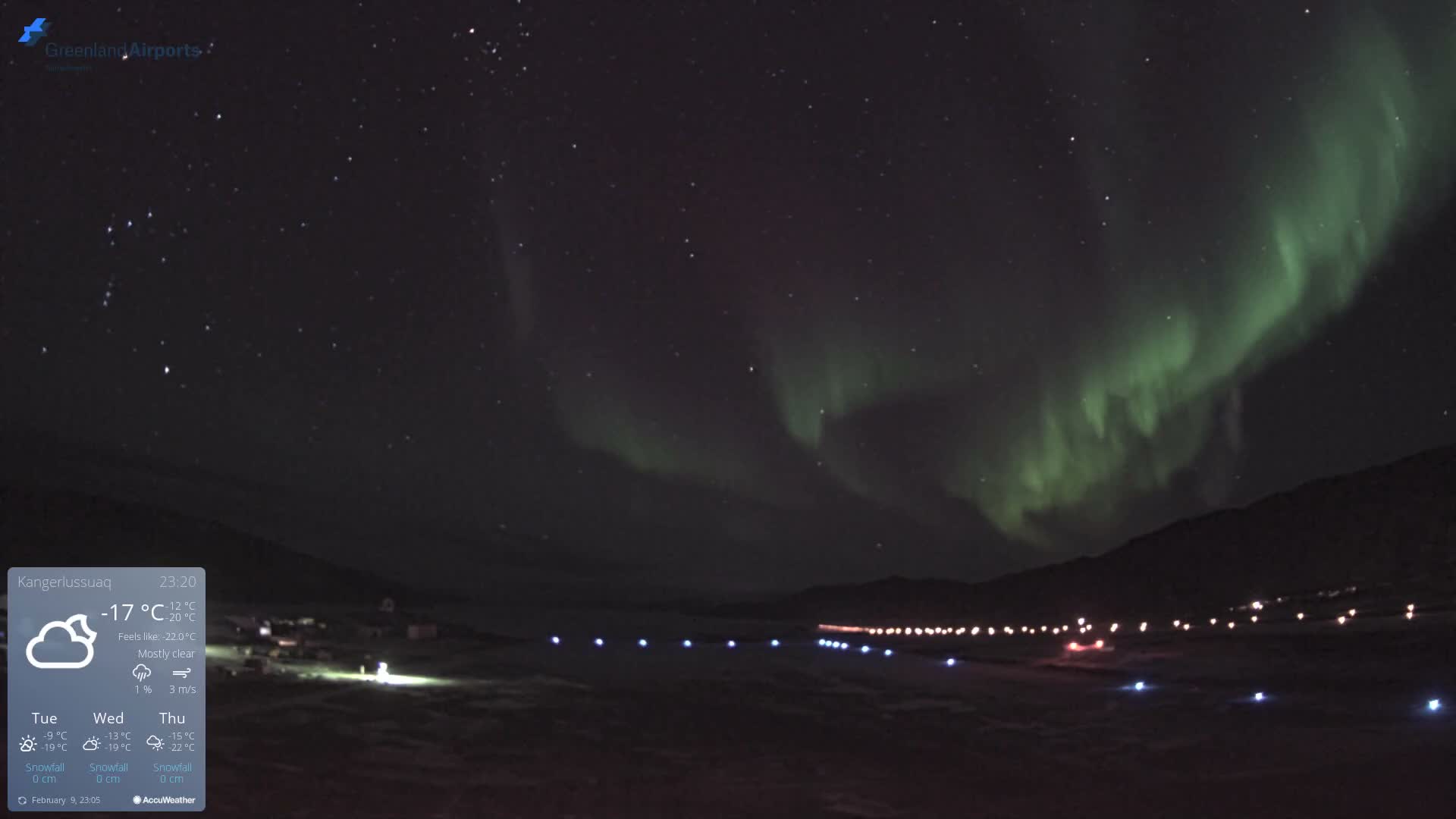 Kangerlussuaq Village & Kangerlussuaq Sondre Stromfjord Airport West Towards View Live Cam SFJ/BGSF - Kangerlussuaq, Qeqqata, Greenland, Denmark