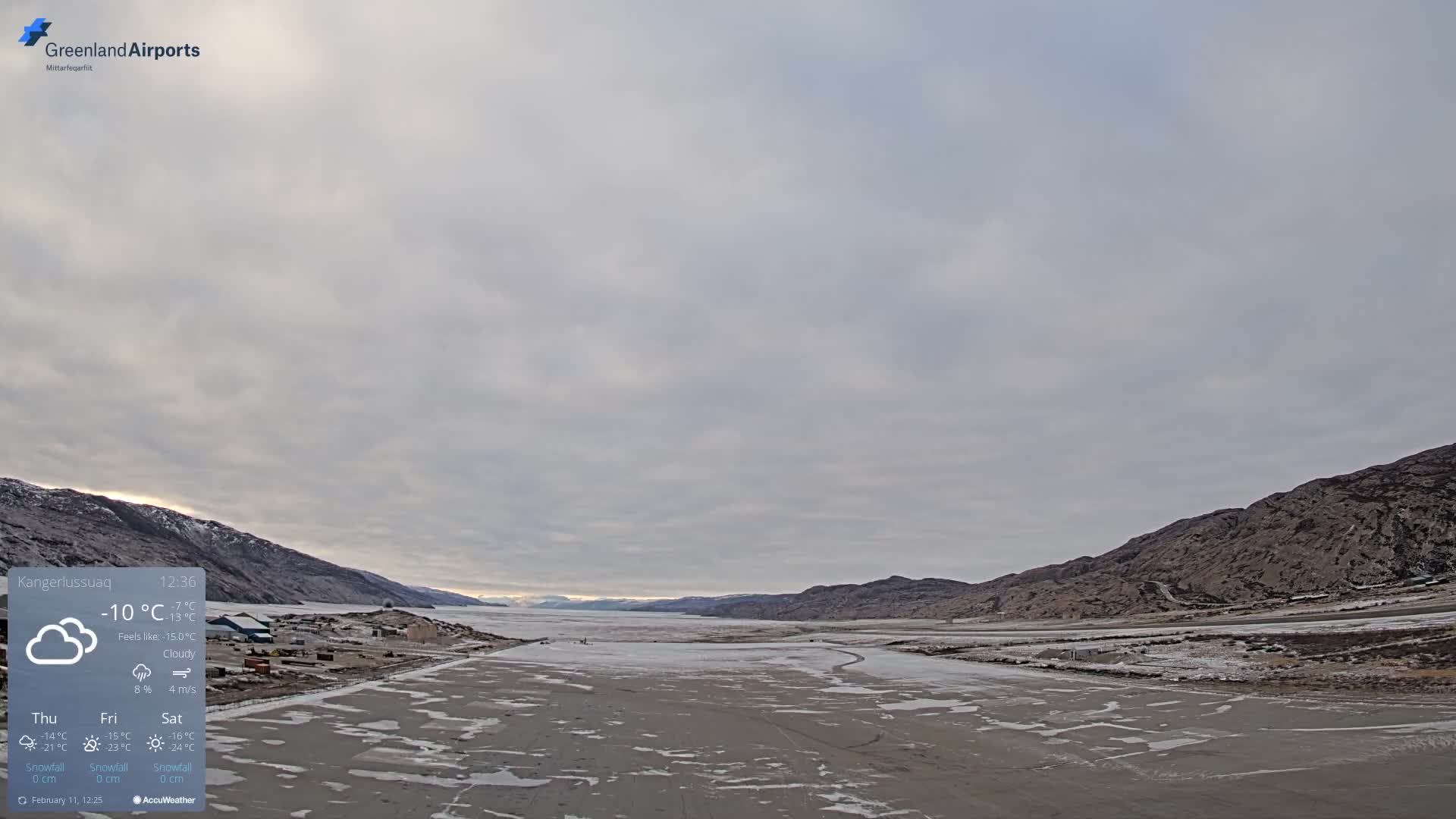 Kangerlussuaq Village & Kangerlussuaq Sondre Stromfjord Airport West Towards View Live Cam SFJ/BGSF - Kangerlussuaq, Qeqqata, Greenland, Denmark