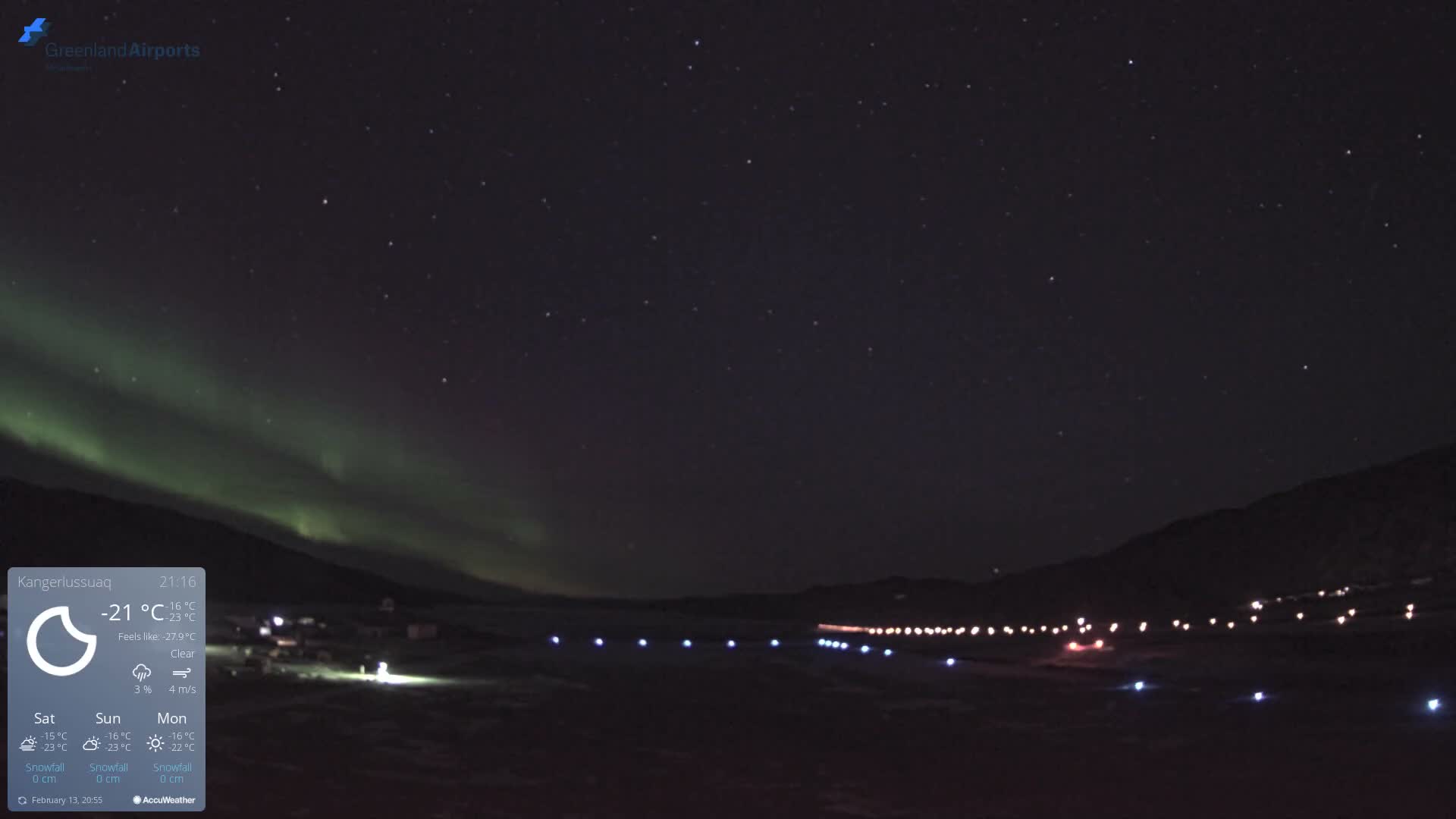 Kangerlussuaq Village & Kangerlussuaq Sondre Stromfjord Airport West Towards View Live Cam SFJ/BGSF - Kangerlussuaq, Qeqqata, Greenland, Denmark