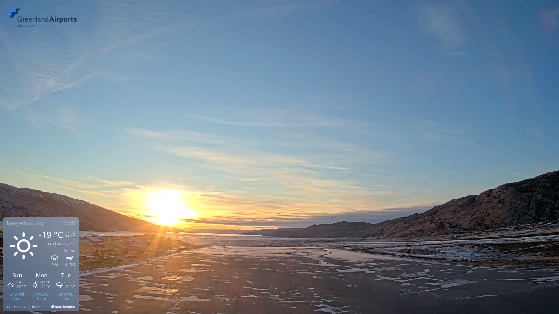 Kangerlussuaq Village & Kangerlussuaq Sondre Stromfjord Airport West Towards View Live Cam SFJ/BGSF - Kangerlussuaq, Qeqqata, Greenland, Denmark