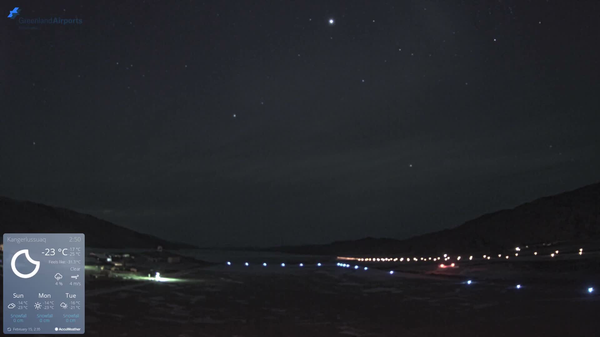 Kangerlussuaq Village & Kangerlussuaq Sondre Stromfjord Airport West Towards View Live Cam SFJ/BGSF - Kangerlussuaq, Qeqqata, Greenland, Denmark