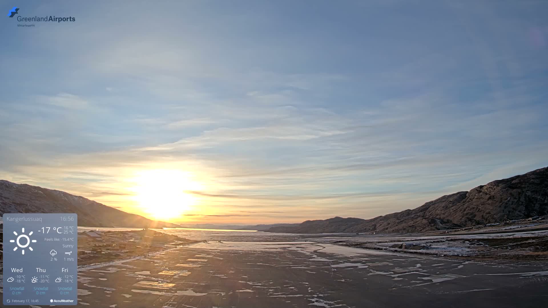 Kangerlussuaq Village & Kangerlussuaq Sondre Stromfjord Airport West Towards View Live Cam SFJ/BGSF - Kangerlussuaq, Qeqqata, Greenland, Denmark