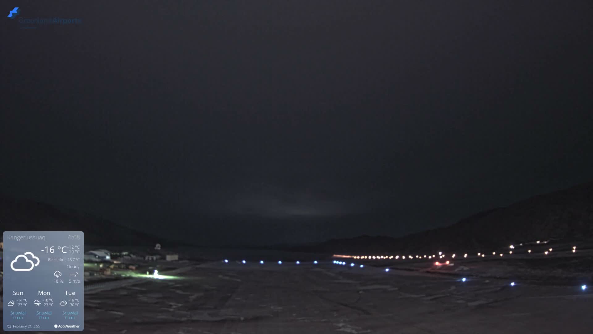 Kangerlussuaq Village & Kangerlussuaq Sondre Stromfjord Airport West Towards View Live Cam SFJ/BGSF - Kangerlussuaq, Qeqqata, Greenland, Denmark