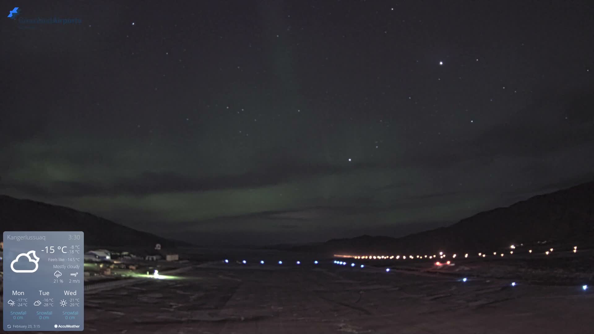 Kangerlussuaq Village & Kangerlussuaq Sondre Stromfjord Airport West Towards View Live Cam SFJ/BGSF - Kangerlussuaq, Qeqqata, Greenland, Denmark