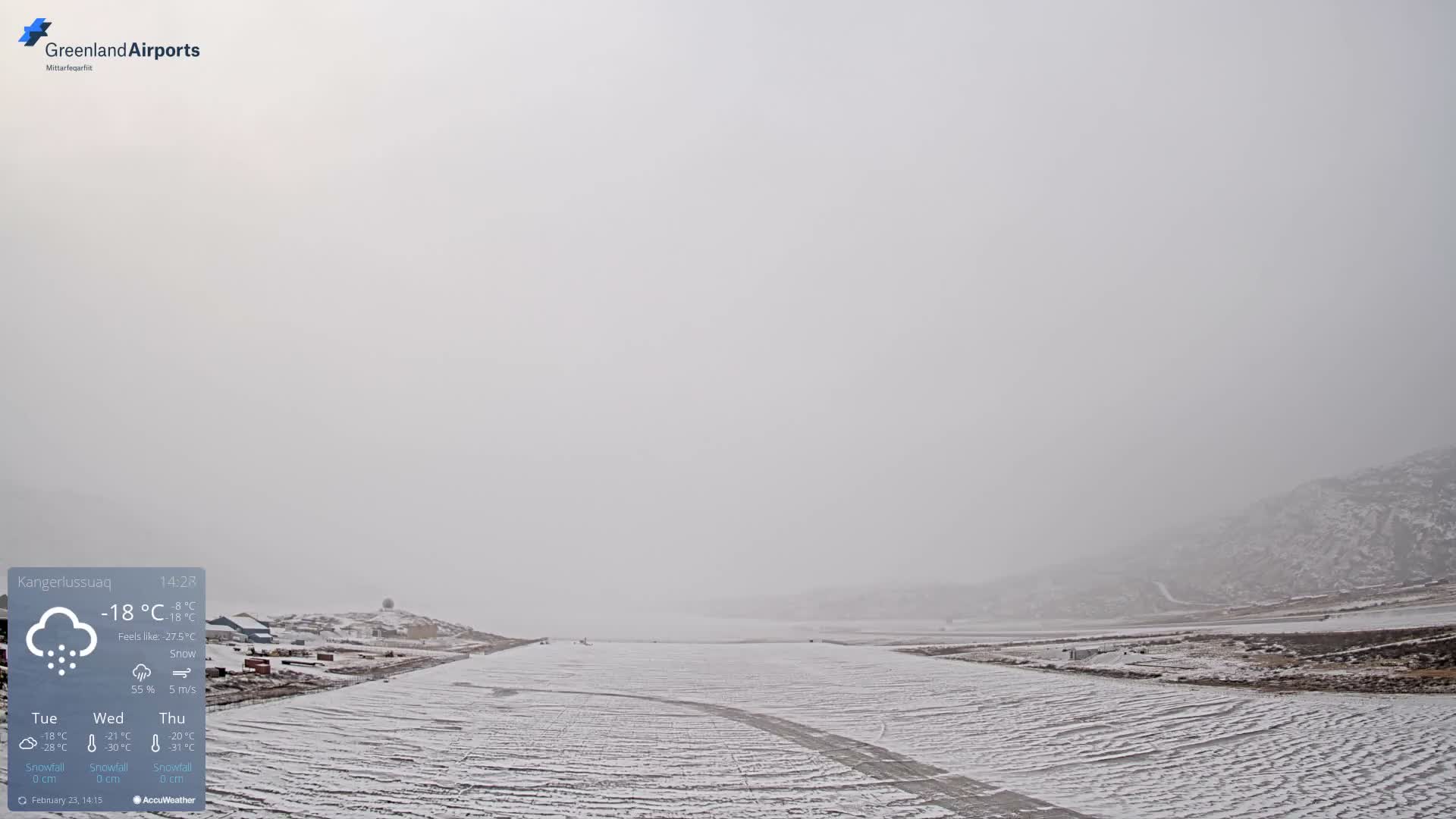 Kangerlussuaq Village & Kangerlussuaq Sondre Stromfjord Airport West Towards View Live Cam SFJ/BGSF - Kangerlussuaq, Qeqqata, Greenland, Denmark