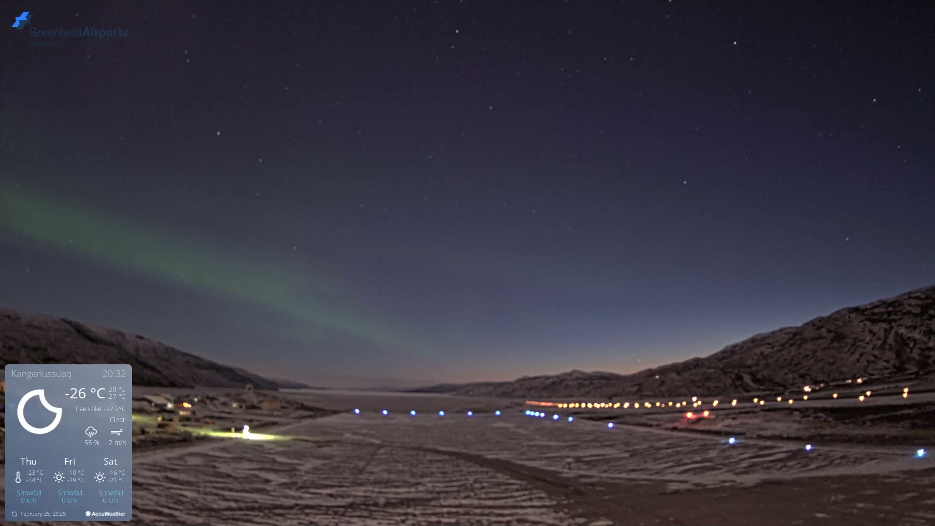 Kangerlussuaq Village & Kangerlussuaq Sondre Stromfjord Airport West Towards View Live Cam SFJ/BGSF - Kangerlussuaq, Qeqqata, Greenland, Denmark