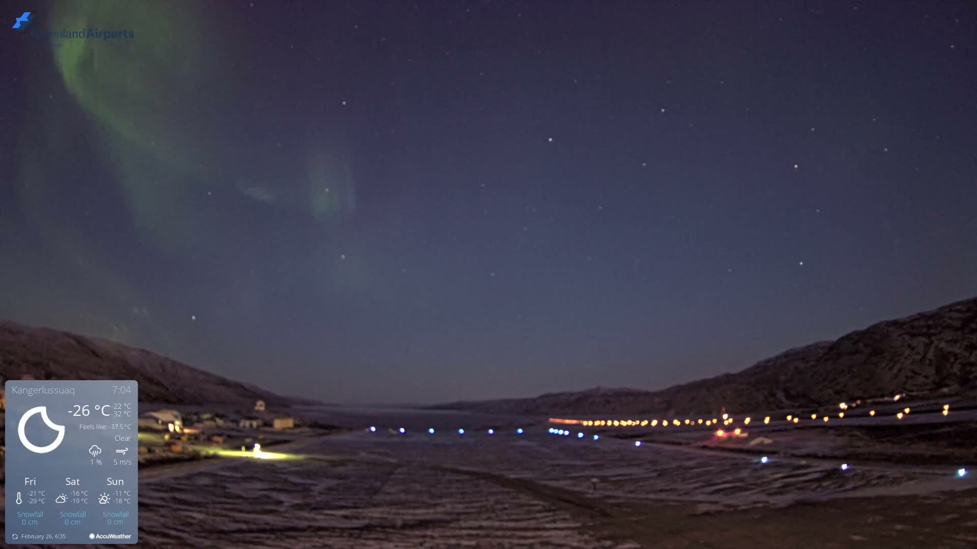 Kangerlussuaq Village & Kangerlussuaq Sondre Stromfjord Airport West Towards View Live Cam SFJ/BGSF - Kangerlussuaq, Qeqqata, Greenland, Denmark