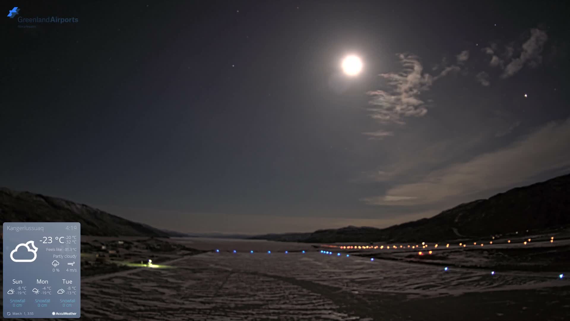 Kangerlussuaq Village & Kangerlussuaq Sondre Stromfjord Airport West Towards View Live Cam SFJ/BGSF - Kangerlussuaq, Qeqqata, Greenland, Denmark