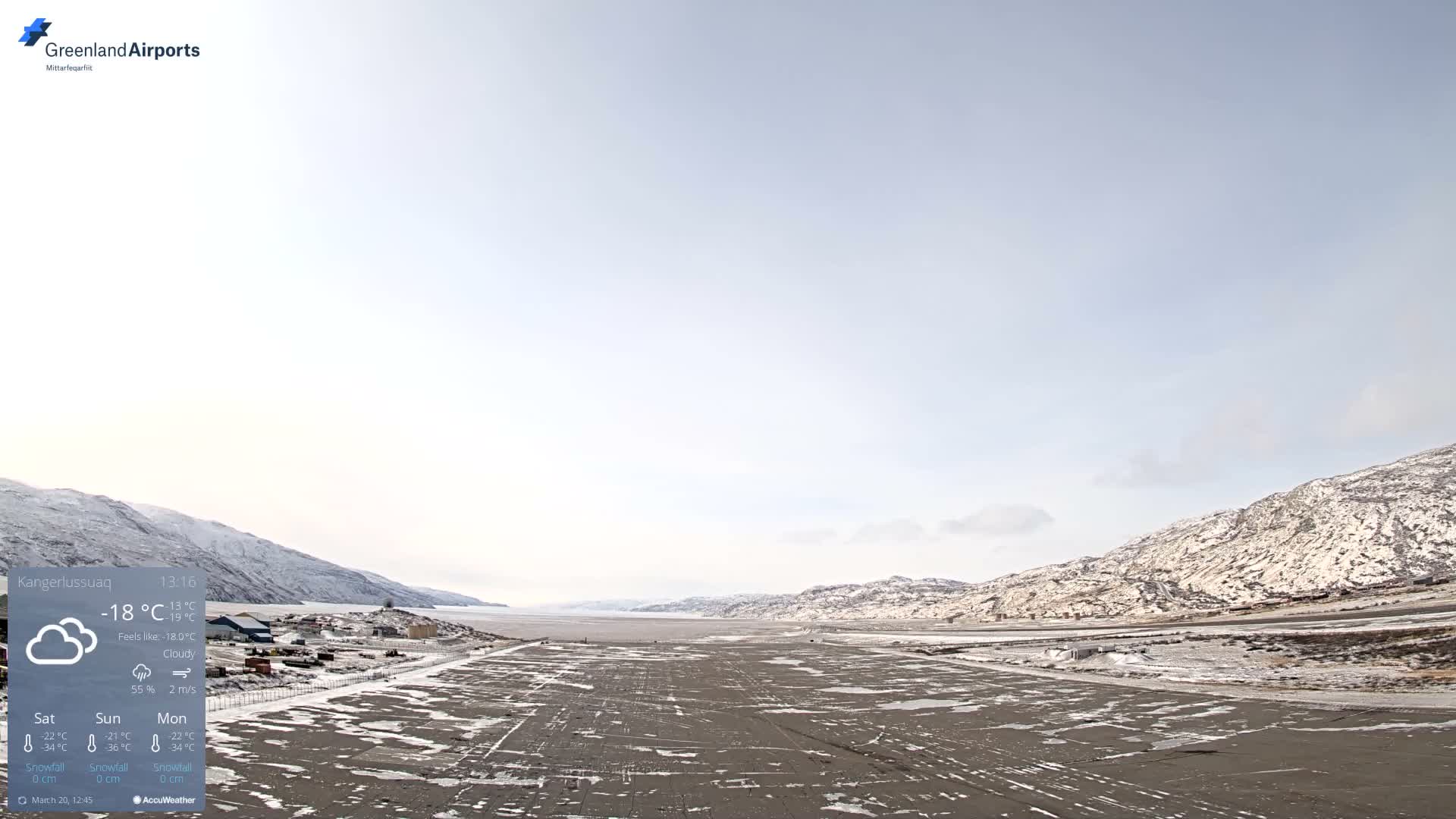 Kangerlussuaq Village & Kangerlussuaq Sondre Stromfjord Airport West Towards View Live Cam SFJ/BGSF - Kangerlussuaq, Qeqqata, Greenland, Denmark