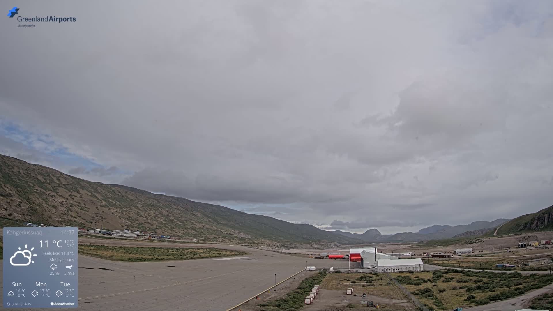 Kangerlussuaq Village & Kangerlussuaq Sondre Stromfjord Airport East Towards View Live Cam SFJ/BGSF - Kangerlussuaq, Qeqqata, Greenland, Denmark