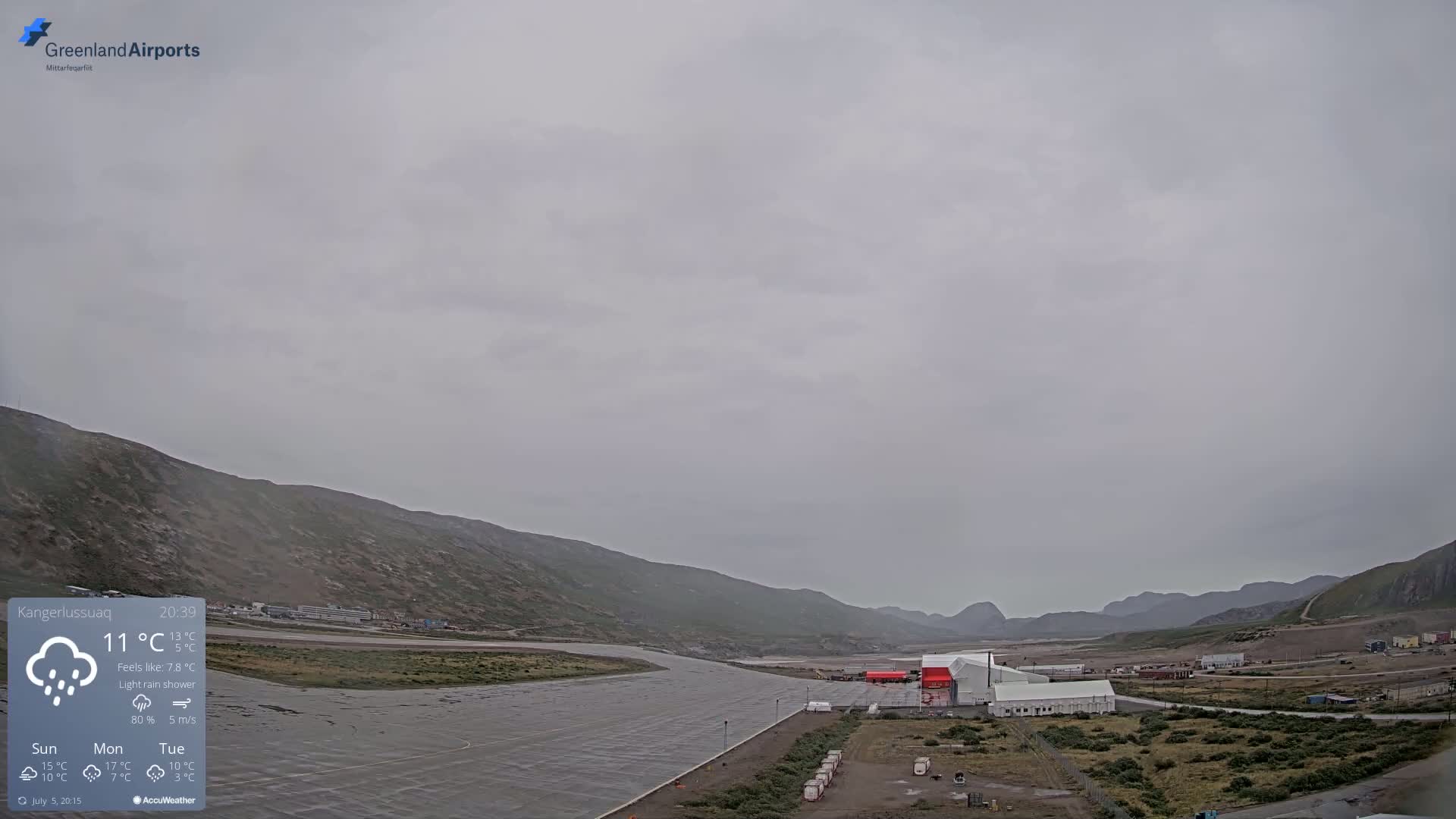 Kangerlussuaq Village & Kangerlussuaq Sondre Stromfjord Airport East Towards View Live Cam SFJ/BGSF - Kangerlussuaq, Qeqqata, Greenland, Denmark