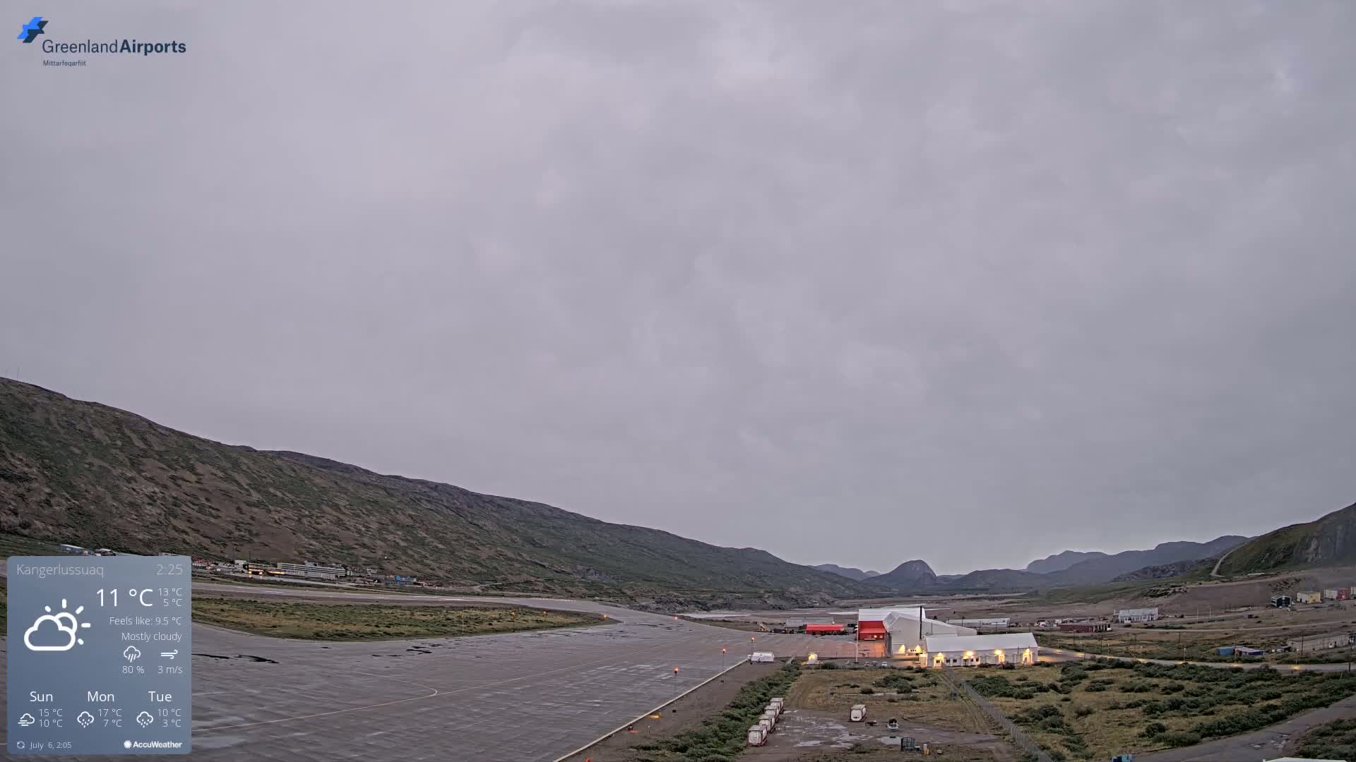 Kangerlussuaq Village & Kangerlussuaq Sondre Stromfjord Airport East Towards View Live Cam SFJ/BGSF - Kangerlussuaq, Qeqqata, Greenland, Denmark