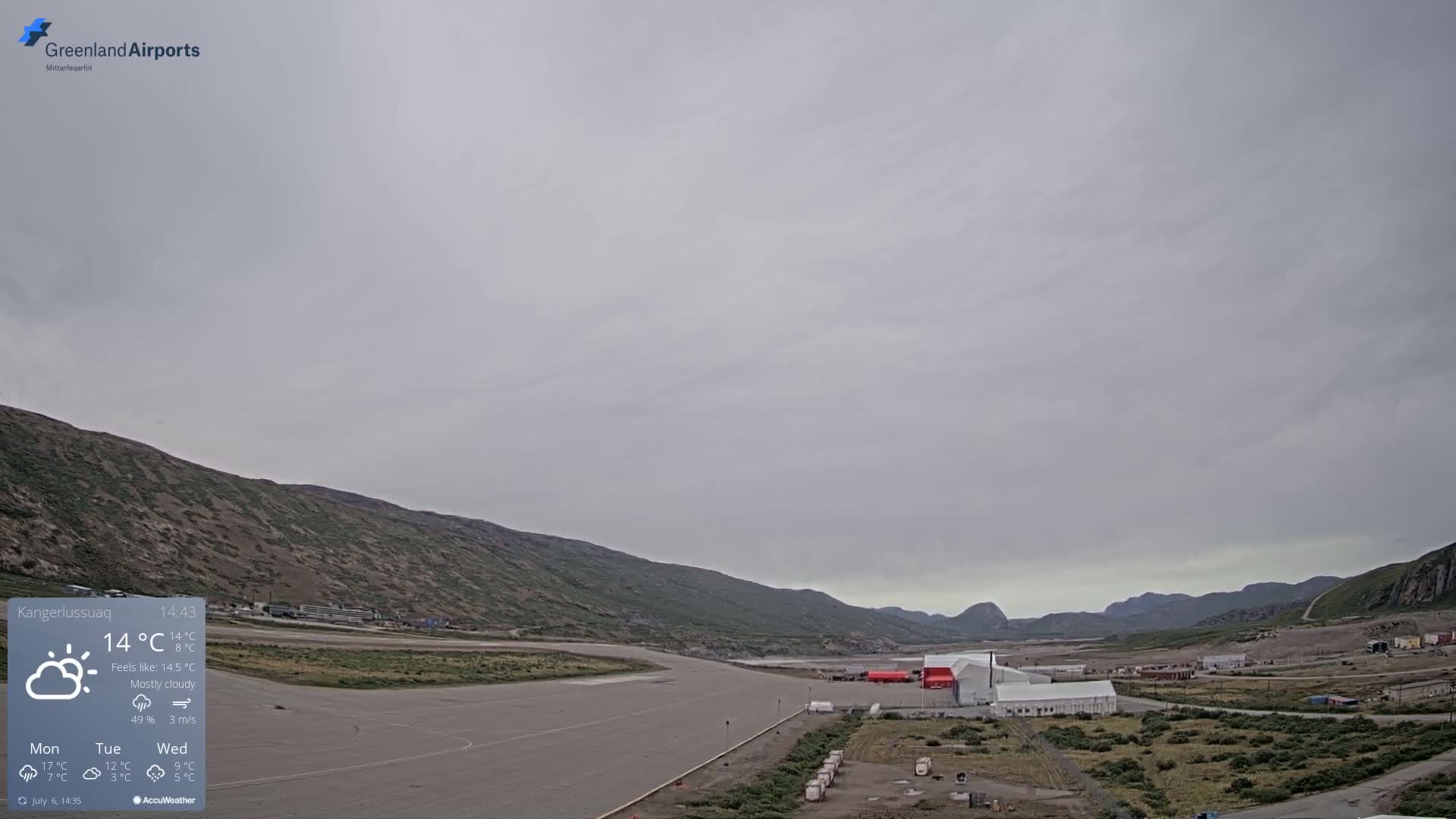 Kangerlussuaq Village & Kangerlussuaq Sondre Stromfjord Airport East Towards View Live Cam SFJ/BGSF - Kangerlussuaq, Qeqqata, Greenland, Denmark