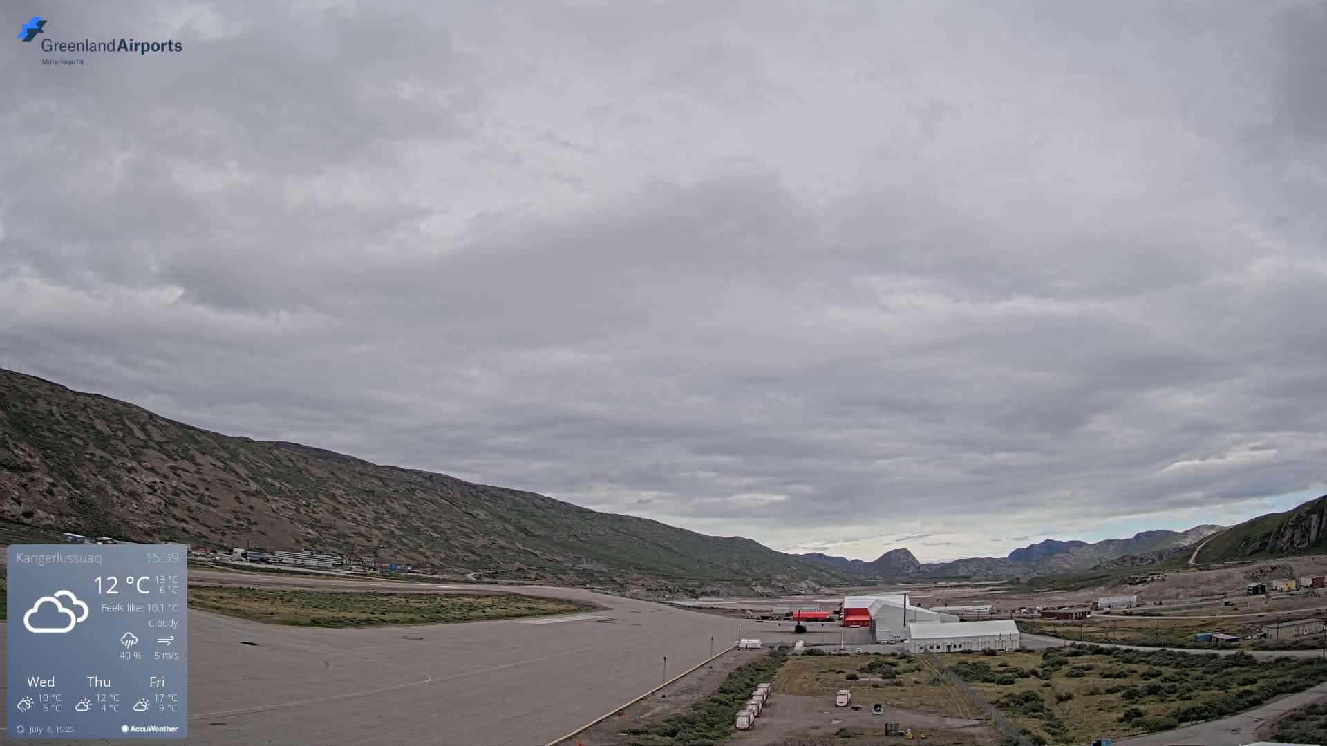Kangerlussuaq Village & Kangerlussuaq Sondre Stromfjord Airport East Towards View Live Cam SFJ/BGSF - Kangerlussuaq, Qeqqata, Greenland, Denmark