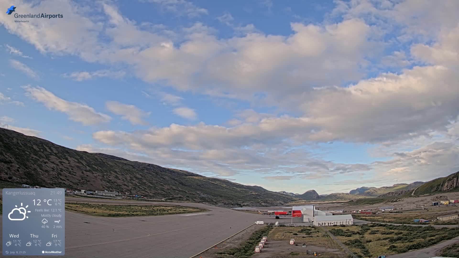 Kangerlussuaq Village & Kangerlussuaq Sondre Stromfjord Airport East Towards View Live Cam SFJ/BGSF - Kangerlussuaq, Qeqqata, Greenland, Denmark