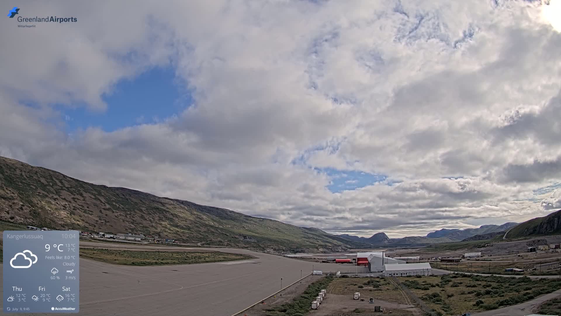 Kangerlussuaq Village & Kangerlussuaq Sondre Stromfjord Airport East Towards View Live Cam SFJ/BGSF - Kangerlussuaq, Qeqqata, Greenland, Denmark