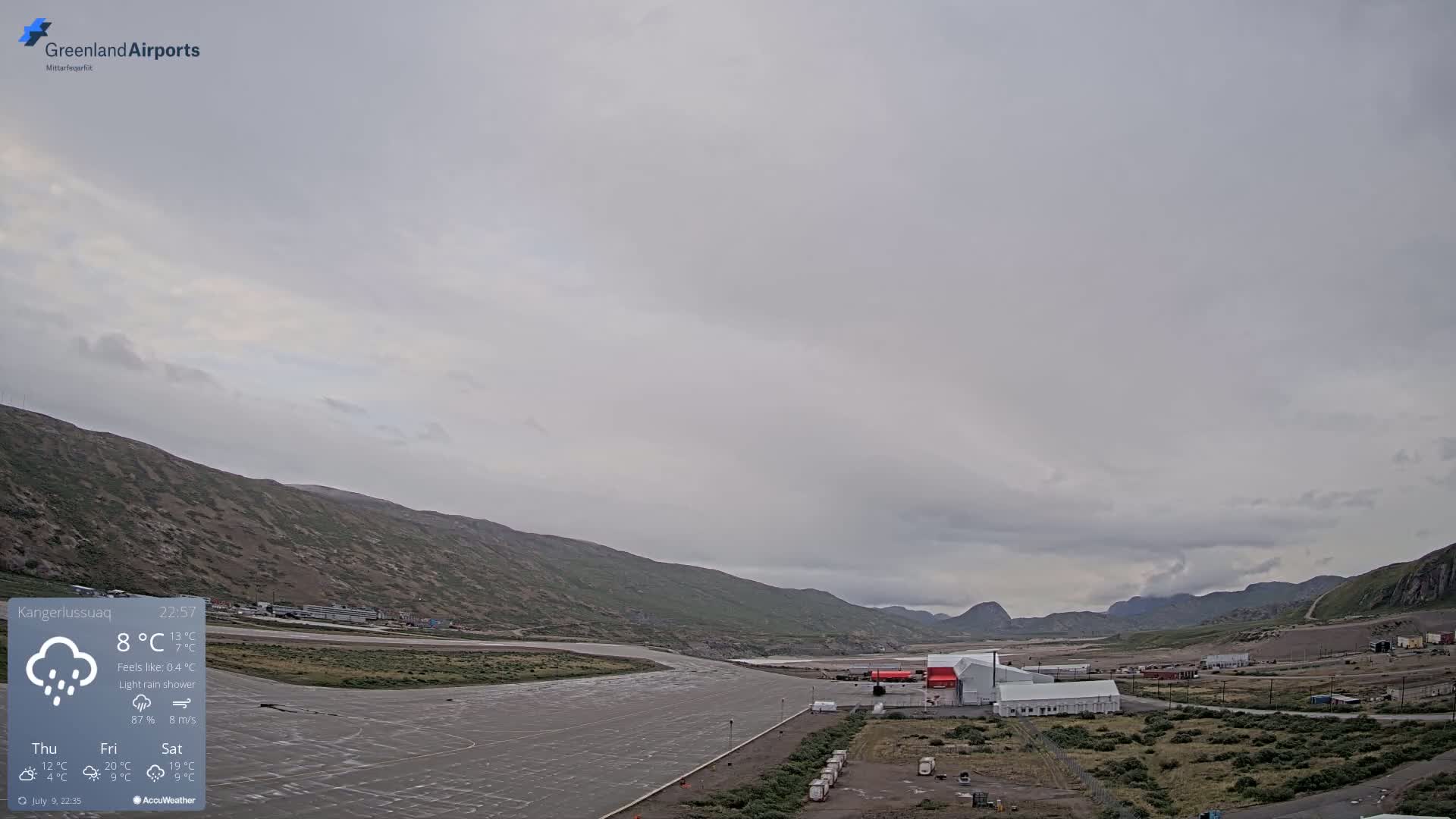 Kangerlussuaq Village & Kangerlussuaq Sondre Stromfjord Airport East Towards View Live Cam SFJ/BGSF - Kangerlussuaq, Qeqqata, Greenland, Denmark