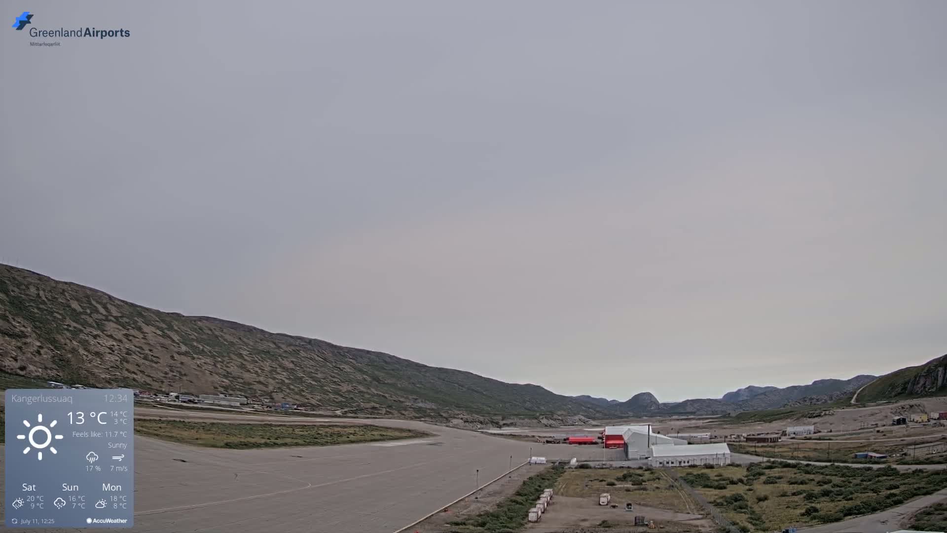 Kangerlussuaq Village & Kangerlussuaq Sondre Stromfjord Airport East Towards View Live Cam SFJ/BGSF - Kangerlussuaq, Qeqqata, Greenland, Denmark