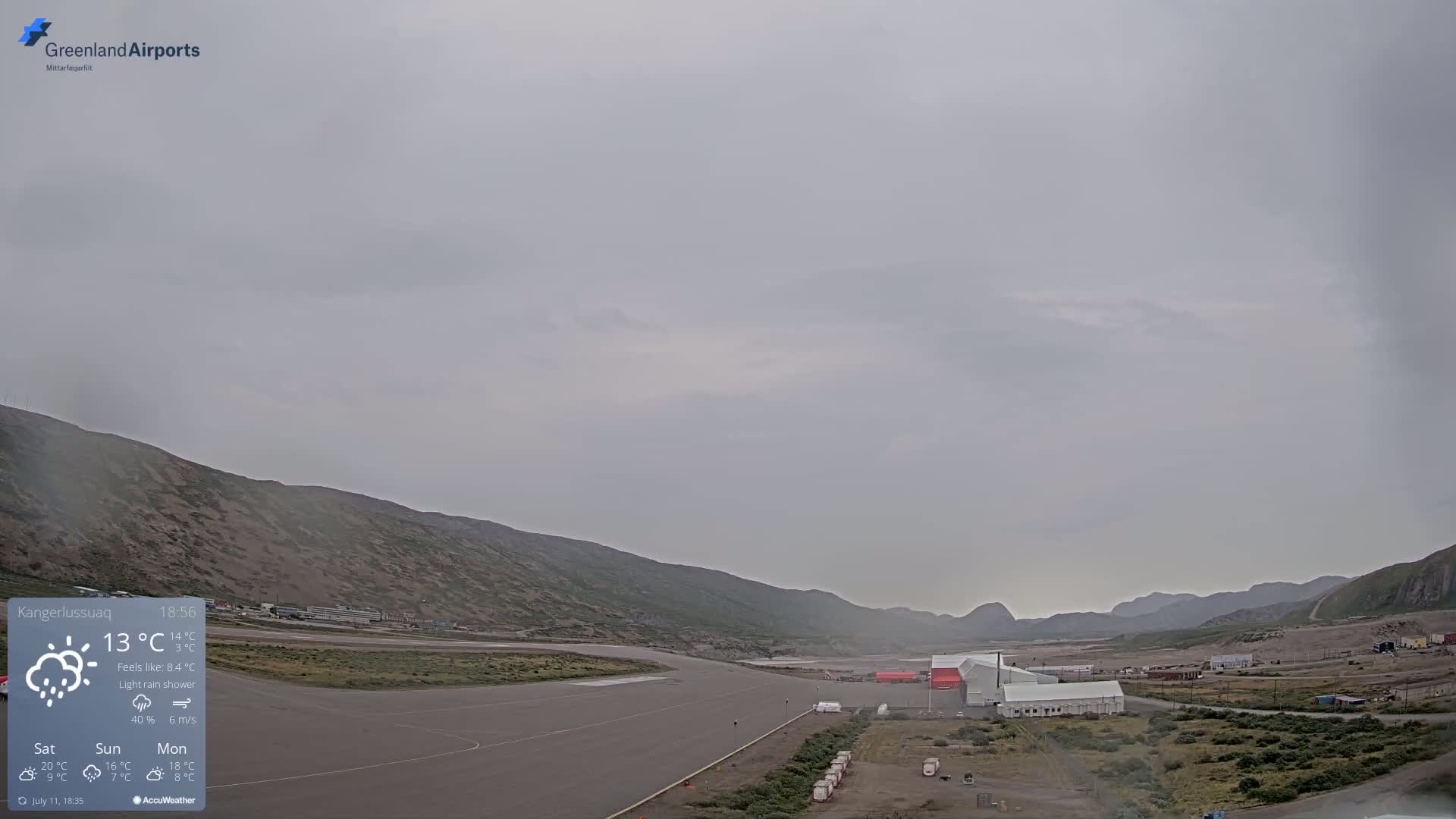 Kangerlussuaq Village & Kangerlussuaq Sondre Stromfjord Airport East Towards View Live Cam SFJ/BGSF - Kangerlussuaq, Qeqqata, Greenland, Denmark