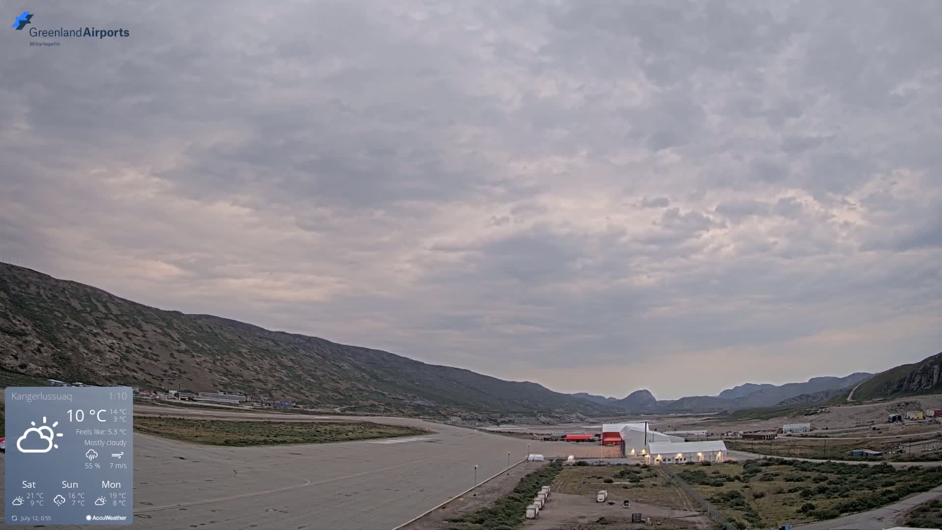 Kangerlussuaq Village & Kangerlussuaq Sondre Stromfjord Airport East Towards View Live Cam SFJ/BGSF - Kangerlussuaq, Qeqqata, Greenland, Denmark