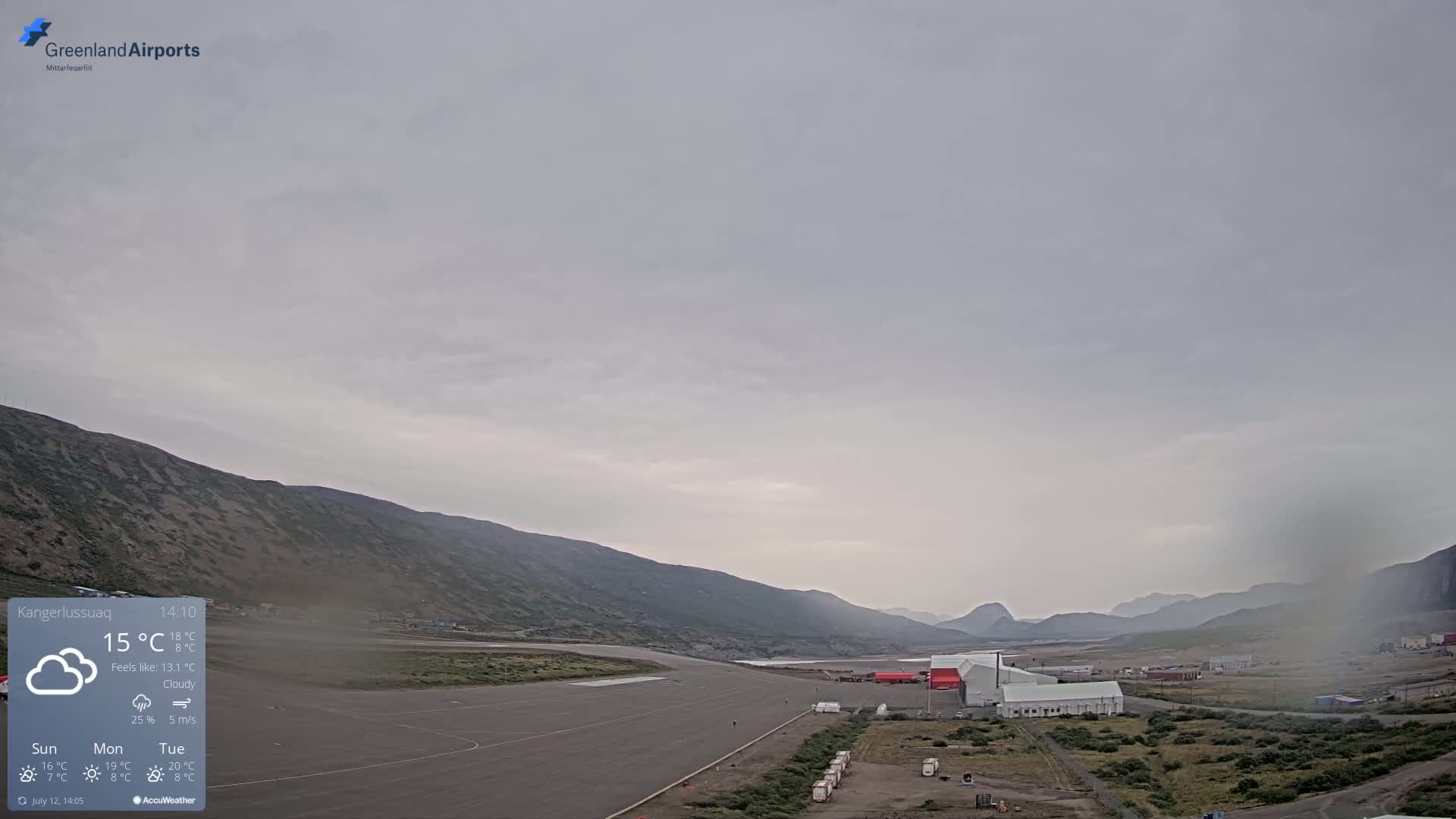 Kangerlussuaq Village & Kangerlussuaq Sondre Stromfjord Airport East Towards View Live Cam SFJ/BGSF - Kangerlussuaq, Qeqqata, Greenland, Denmark