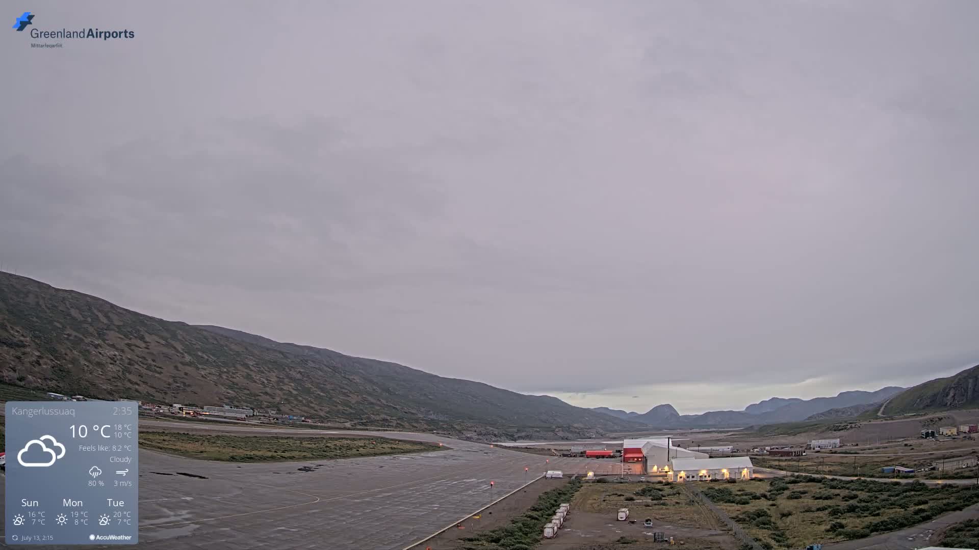 Kangerlussuaq Village & Kangerlussuaq Sondre Stromfjord Airport East Towards View Live Cam SFJ/BGSF - Kangerlussuaq, Qeqqata, Greenland, Denmark
