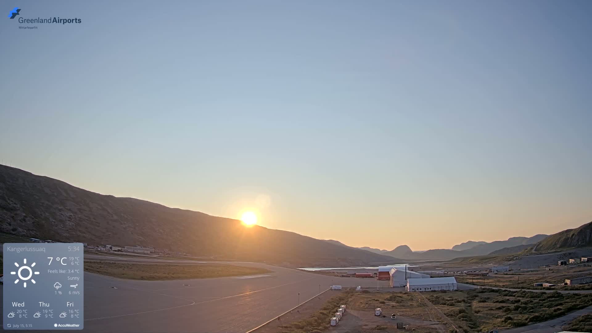 Kangerlussuaq Village & Kangerlussuaq Sondre Stromfjord Airport East Towards View Live Cam SFJ/BGSF - Kangerlussuaq, Qeqqata, Greenland, Denmark