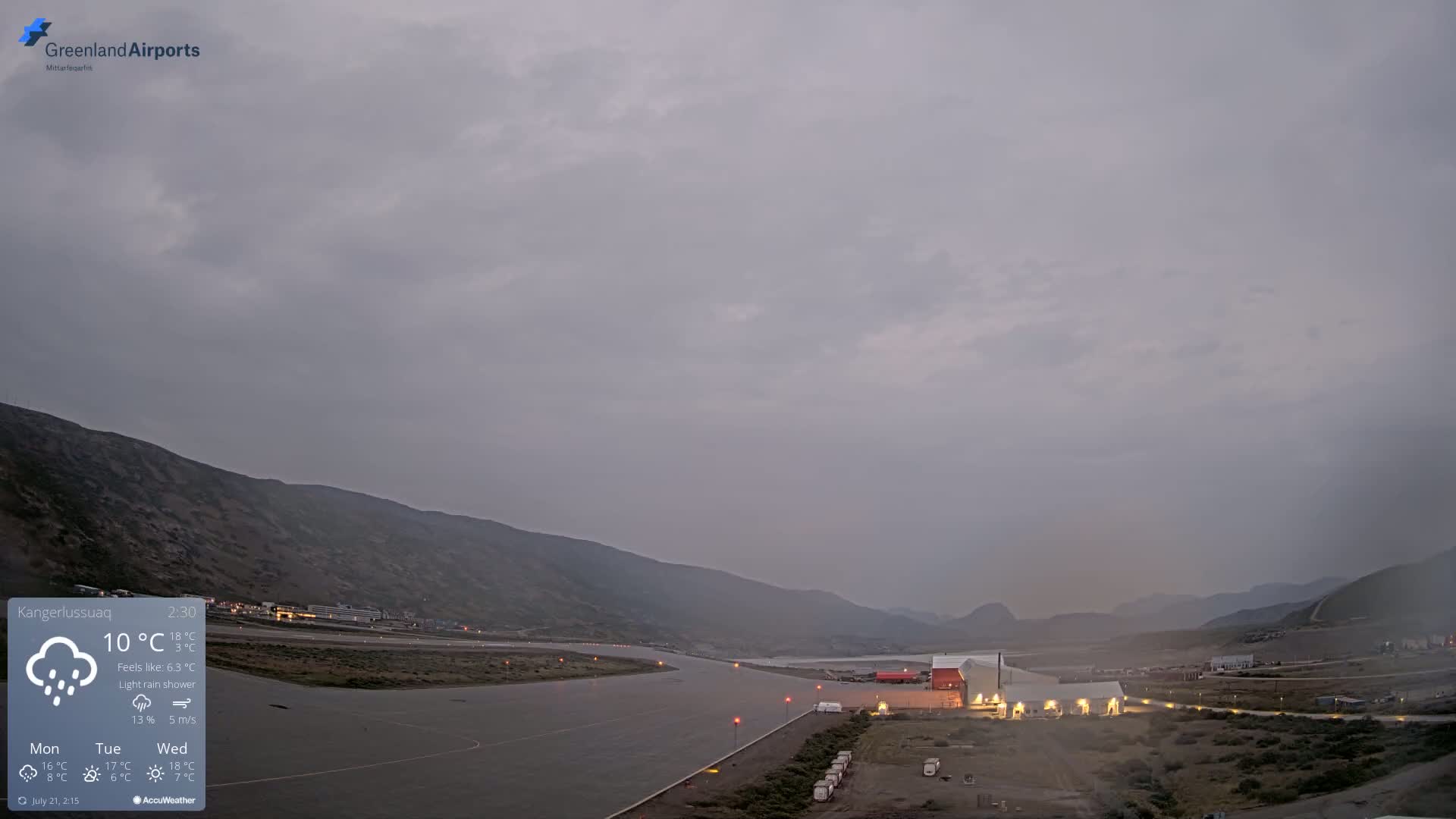 Kangerlussuaq Village & Kangerlussuaq Sondre Stromfjord Airport East Towards View Live Cam SFJ/BGSF - Kangerlussuaq, Qeqqata, Greenland, Denmark