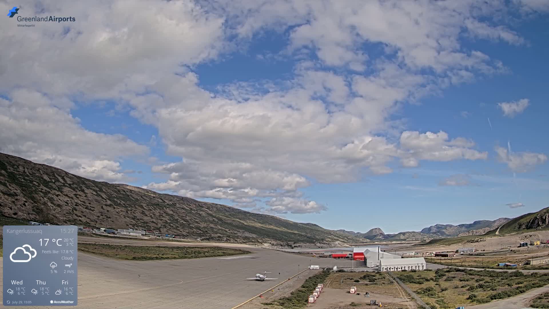 Kangerlussuaq Village & Kangerlussuaq Sondre Stromfjord Airport East Towards View Live Cam SFJ/BGSF - Kangerlussuaq, Qeqqata, Greenland, Denmark