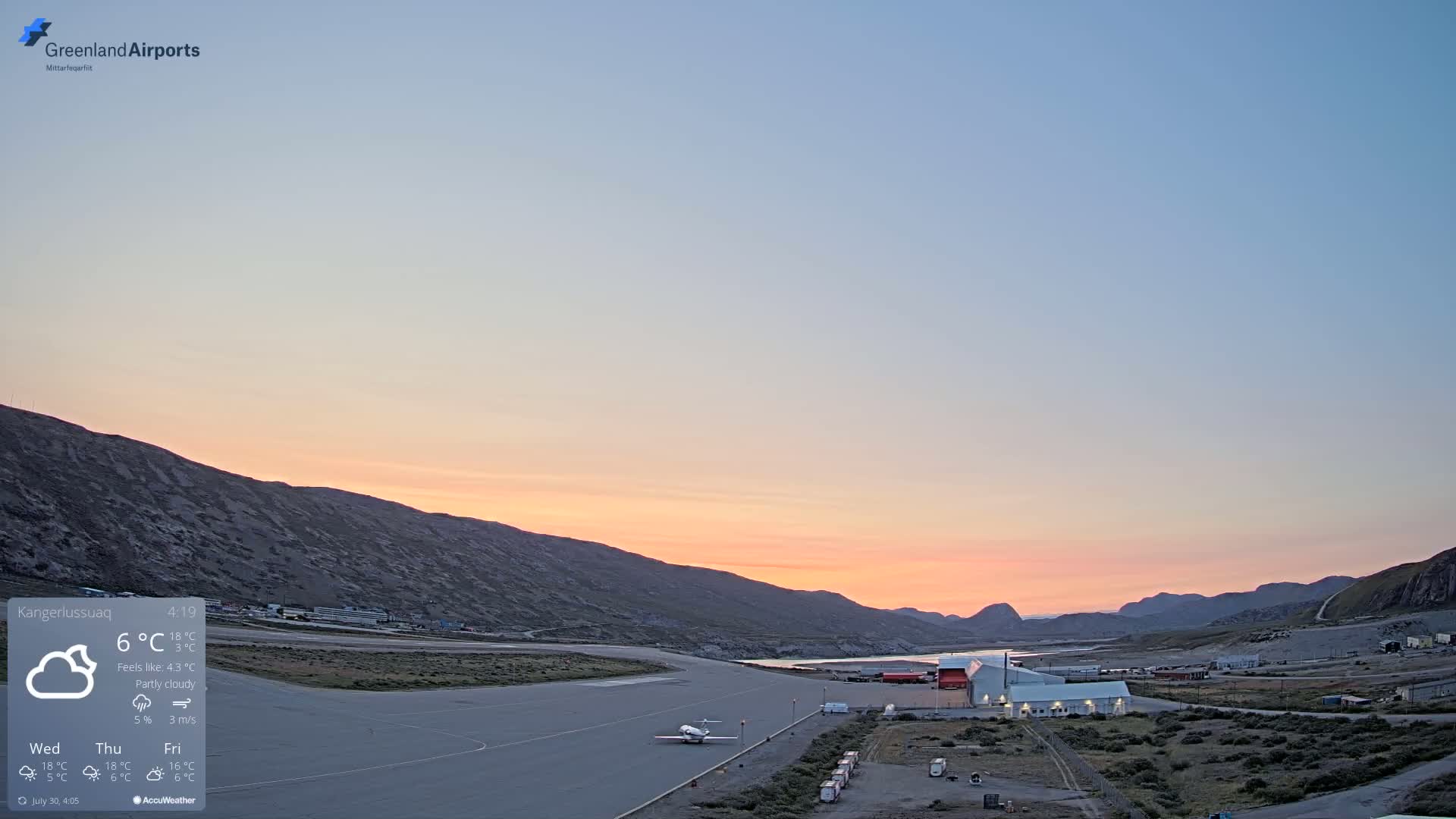 Kangerlussuaq Village & Kangerlussuaq Sondre Stromfjord Airport East Towards View Live Cam SFJ/BGSF - Kangerlussuaq, Qeqqata, Greenland, Denmark