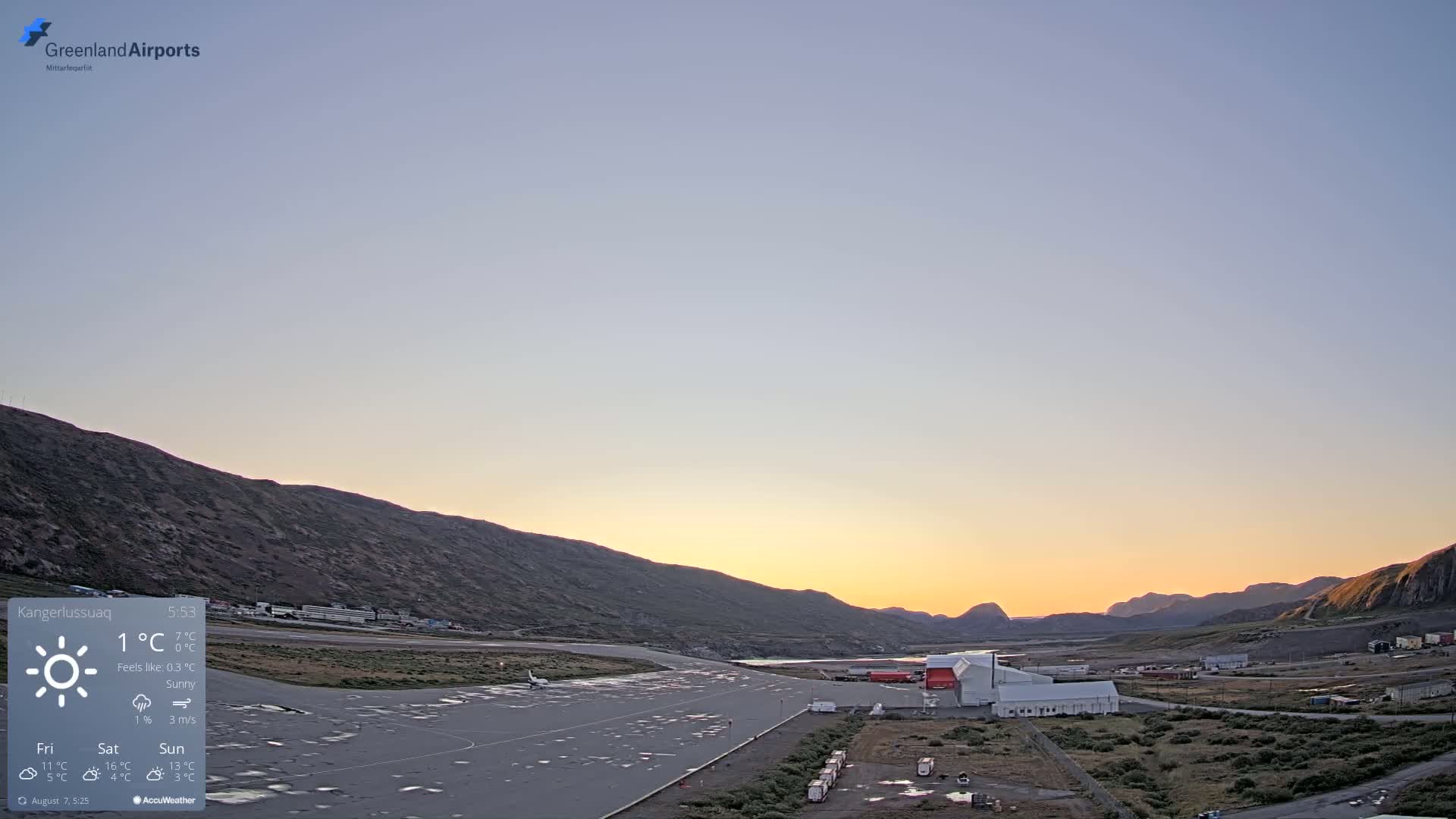 Kangerlussuaq Village & Kangerlussuaq Sondre Stromfjord Airport East Towards View Live Cam SFJ/BGSF - Kangerlussuaq, Qeqqata, Greenland, Denmark