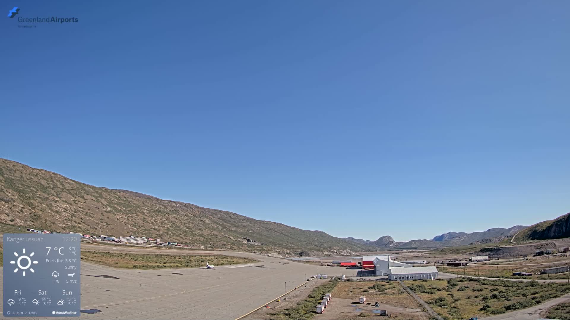 Kangerlussuaq Village & Kangerlussuaq Sondre Stromfjord Airport East Towards View Live Cam SFJ/BGSF - Kangerlussuaq, Qeqqata, Greenland, Denmark