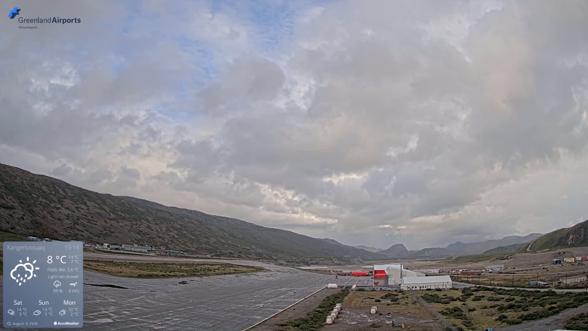 Kangerlussuaq Village & Kangerlussuaq Sondre Stromfjord Airport East Towards View Live Cam SFJ/BGSF - Kangerlussuaq, Qeqqata, Greenland, Denmark