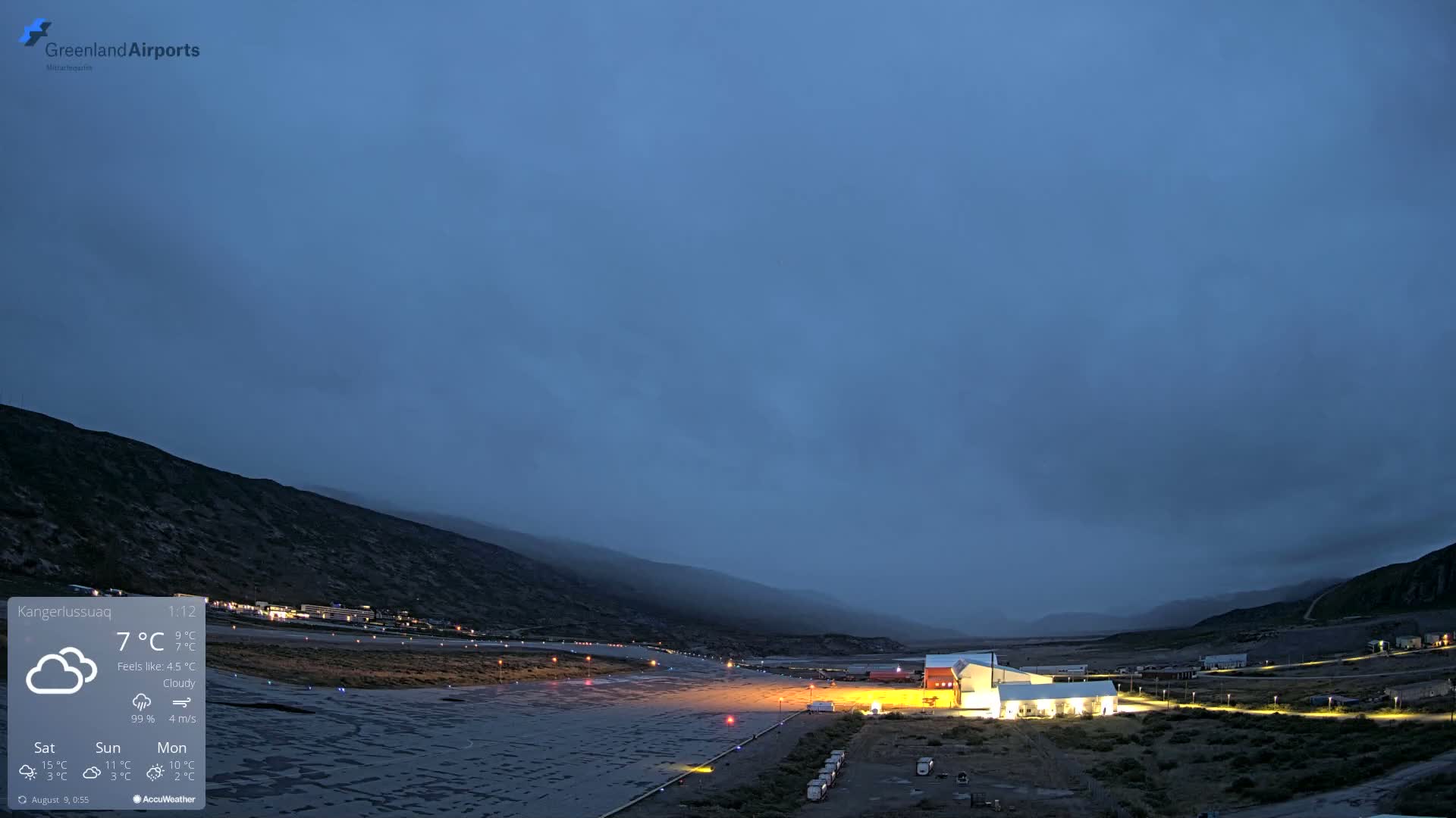 Kangerlussuaq Village & Kangerlussuaq Sondre Stromfjord Airport East Towards View Live Cam SFJ/BGSF - Kangerlussuaq, Qeqqata, Greenland, Denmark