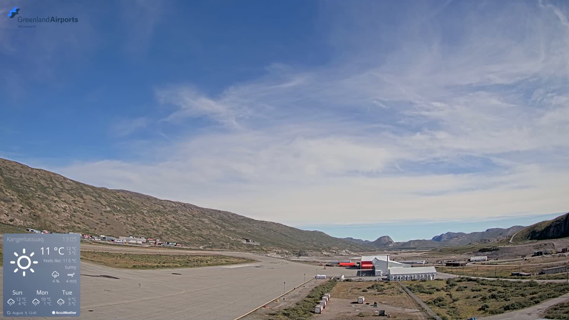 Kangerlussuaq Village & Kangerlussuaq Sondre Stromfjord Airport East Towards View Live Cam SFJ/BGSF - Kangerlussuaq, Qeqqata, Greenland, Denmark
